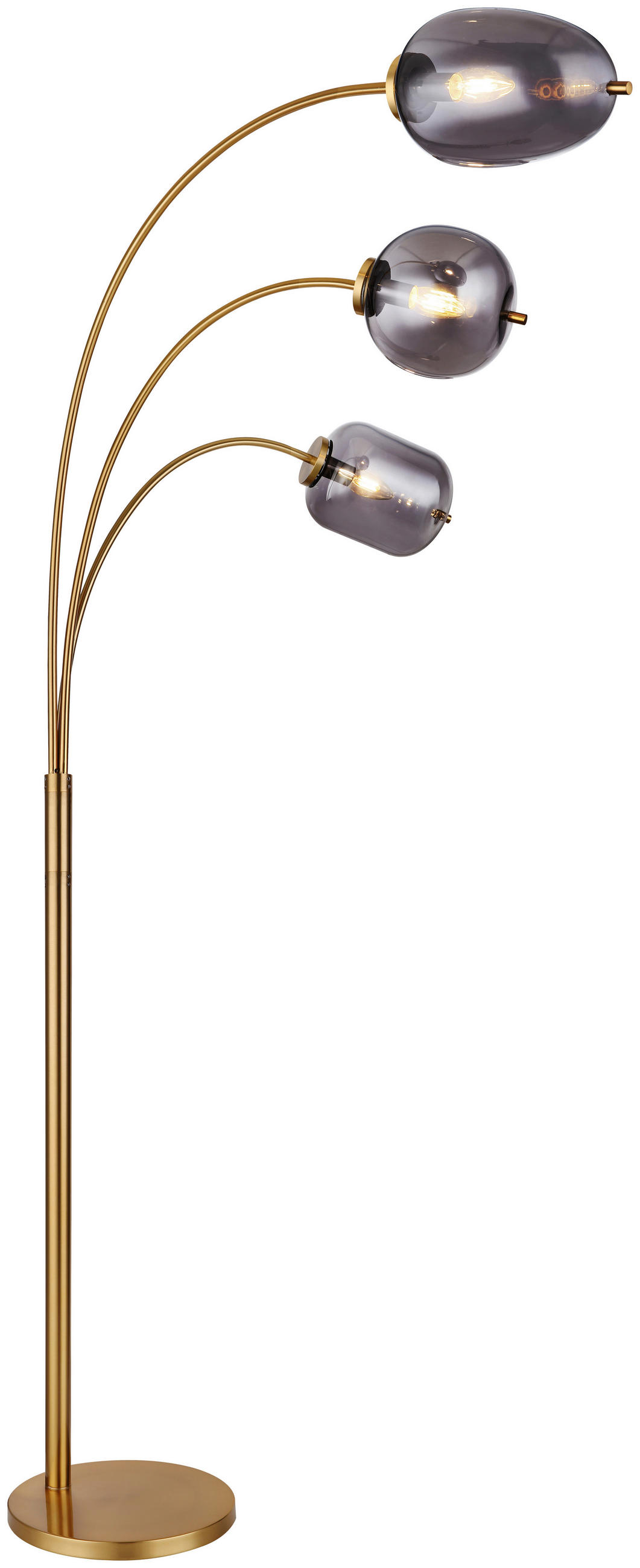 GLOBO Stehleuchte messing Glas Metall B/H/T: ca. 60x175x80 cm 3 Brennstellen