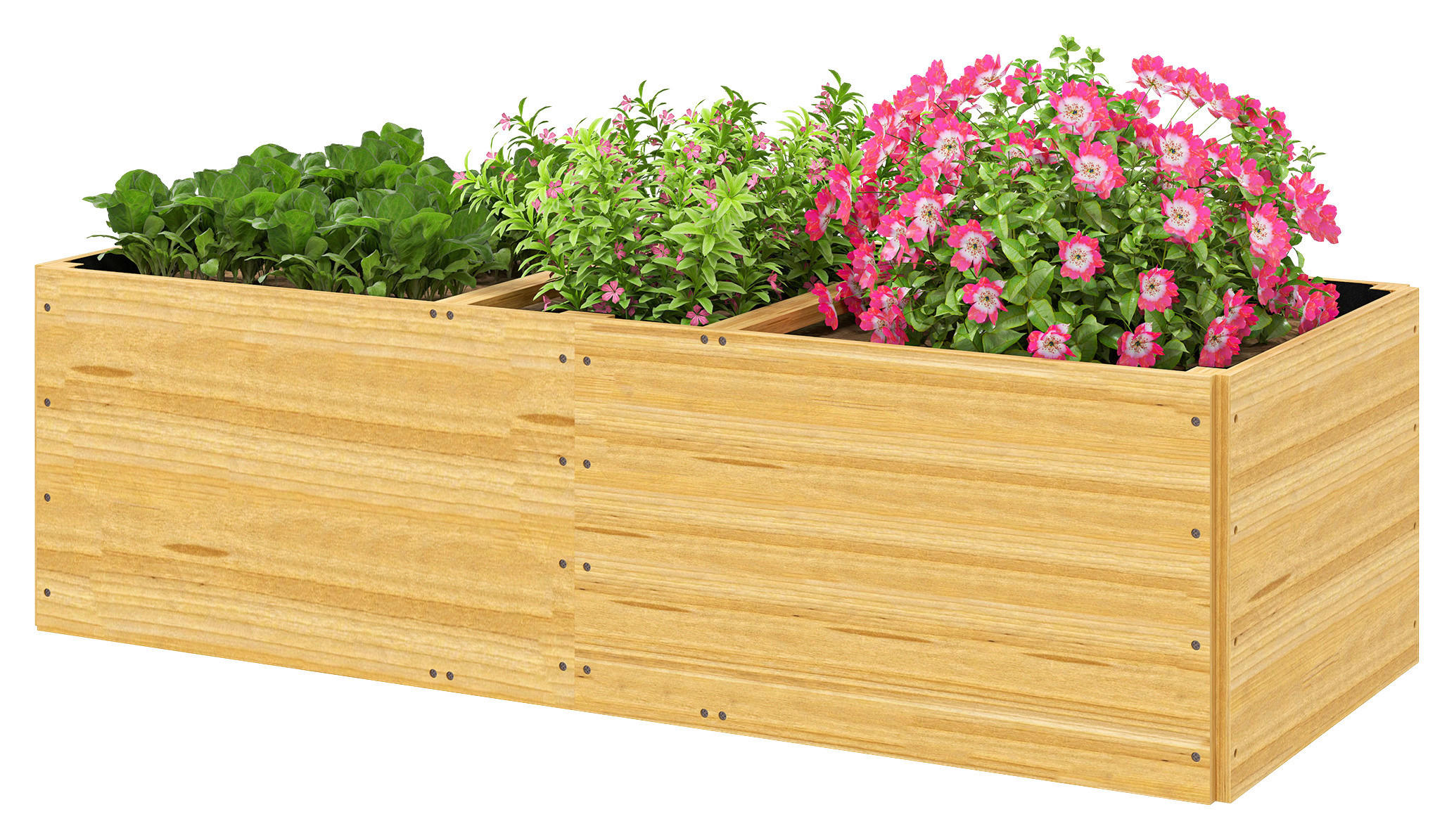 Outsunny Hochbeet natur Holz B/H/L: ca. 60x40x140 cm