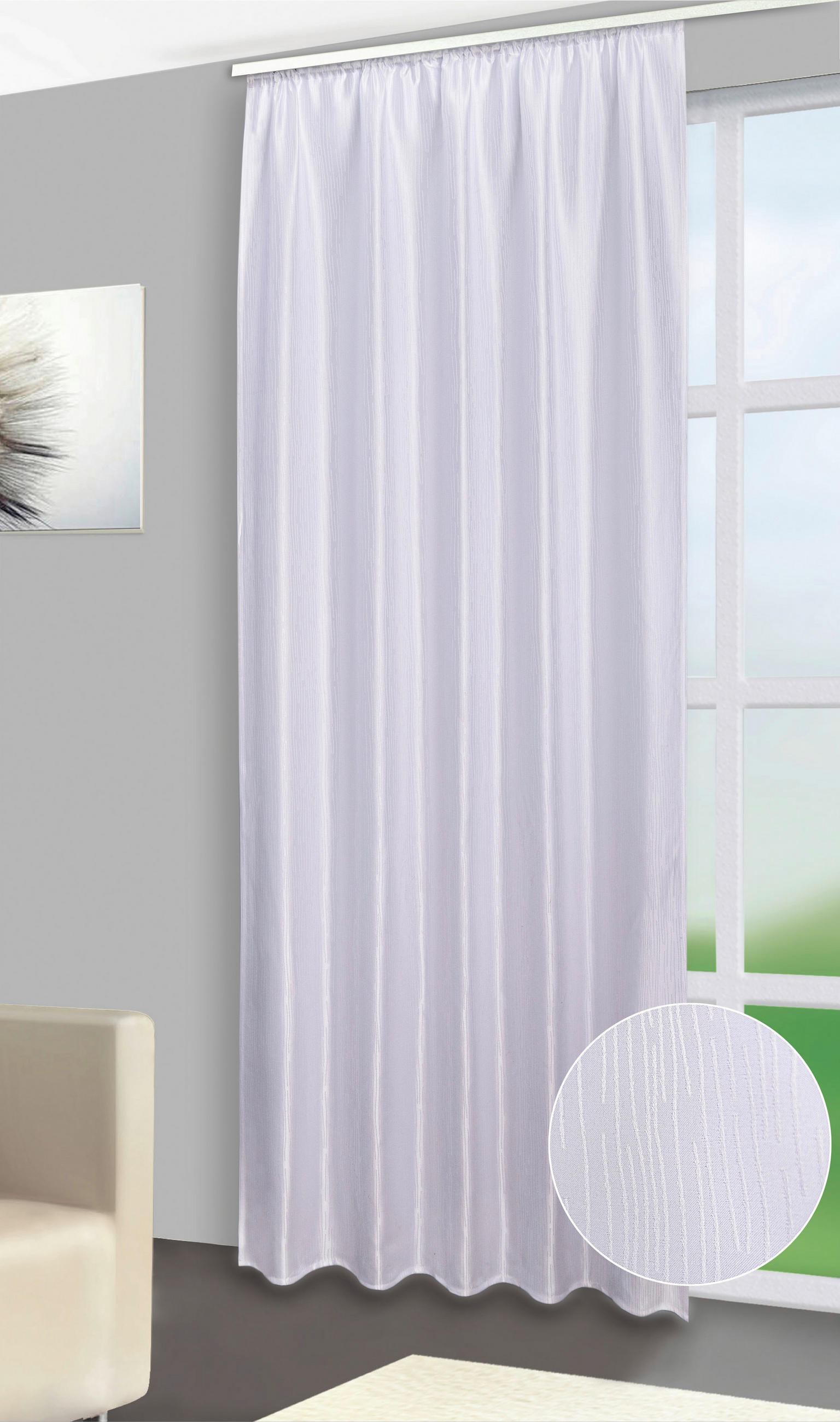 Thumbnail - silver edition Dekovorhang Tessin weiß B/L: ca. 140x245 cm