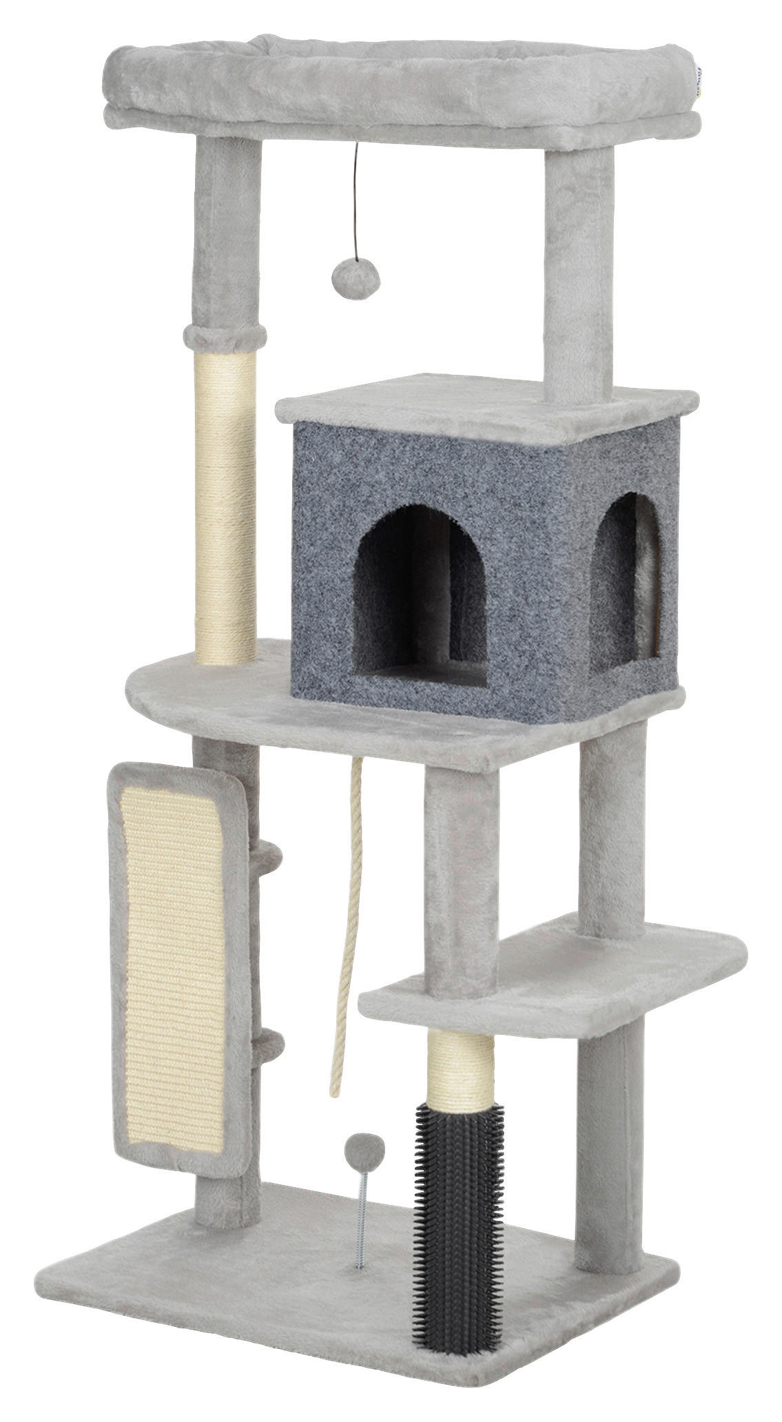 PawHut Kratzbaum hellgrau Spanplatte B/H/L: ca. 44x132x55 cm