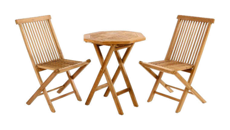 VCM Balkonset braun Teakholz B/H/T: ca. 46x89x62 cm