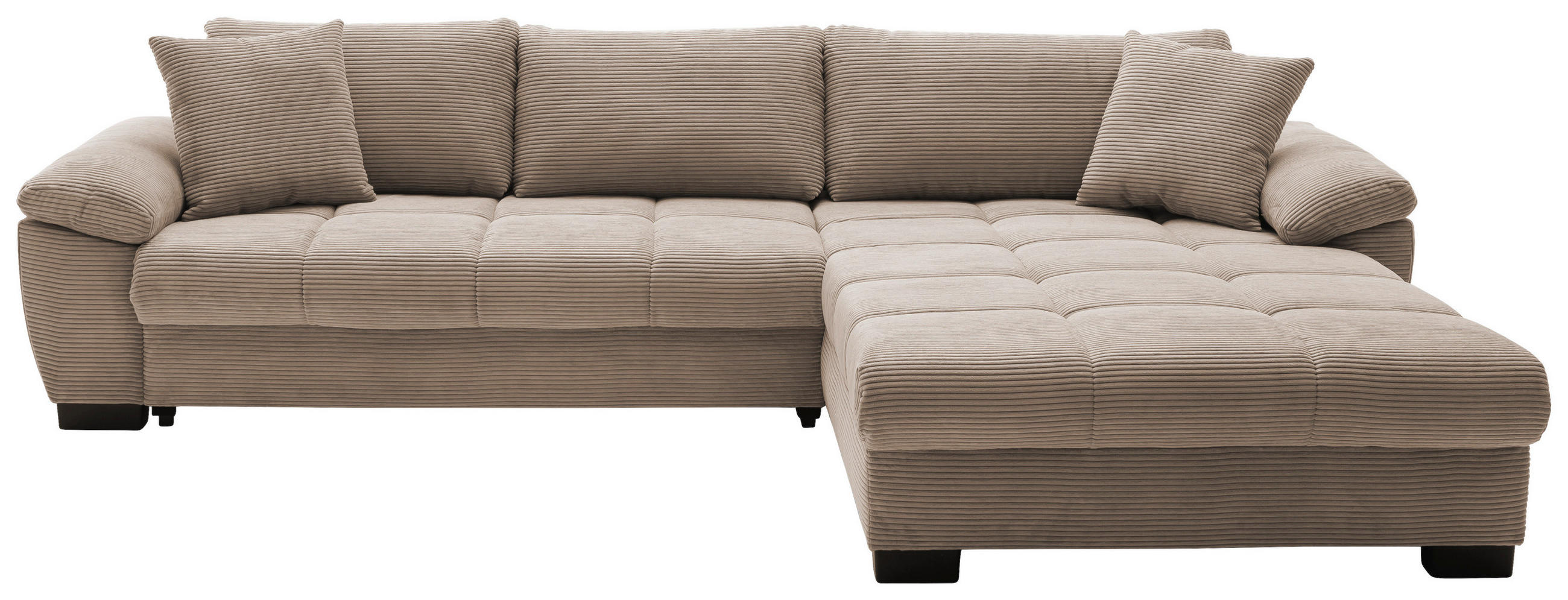 Thumbnail - Ecksofa mit Bettfunktion und Bettkasten taupe Microfaser B/H/T: ca. 323x88x211 cm