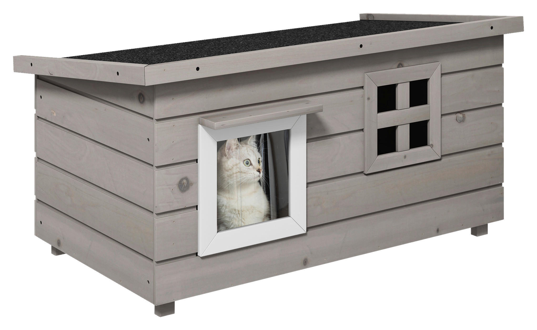 PawHut Katzen-Zubehör schwarz Edelstahl B/H/L: ca. 52x87x44 cm