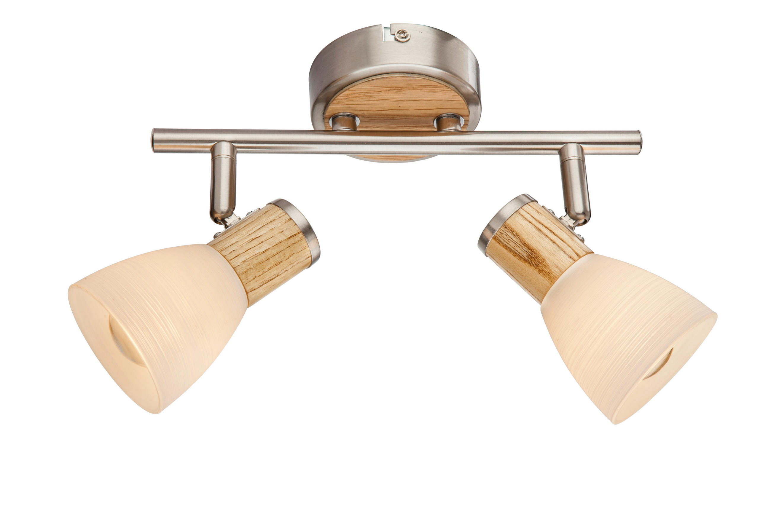 GLOBO Spot nickel matt Opal Glas Metall B/H/T: ca. 9x15,5x25,5 cm E14 2 Brennstellen