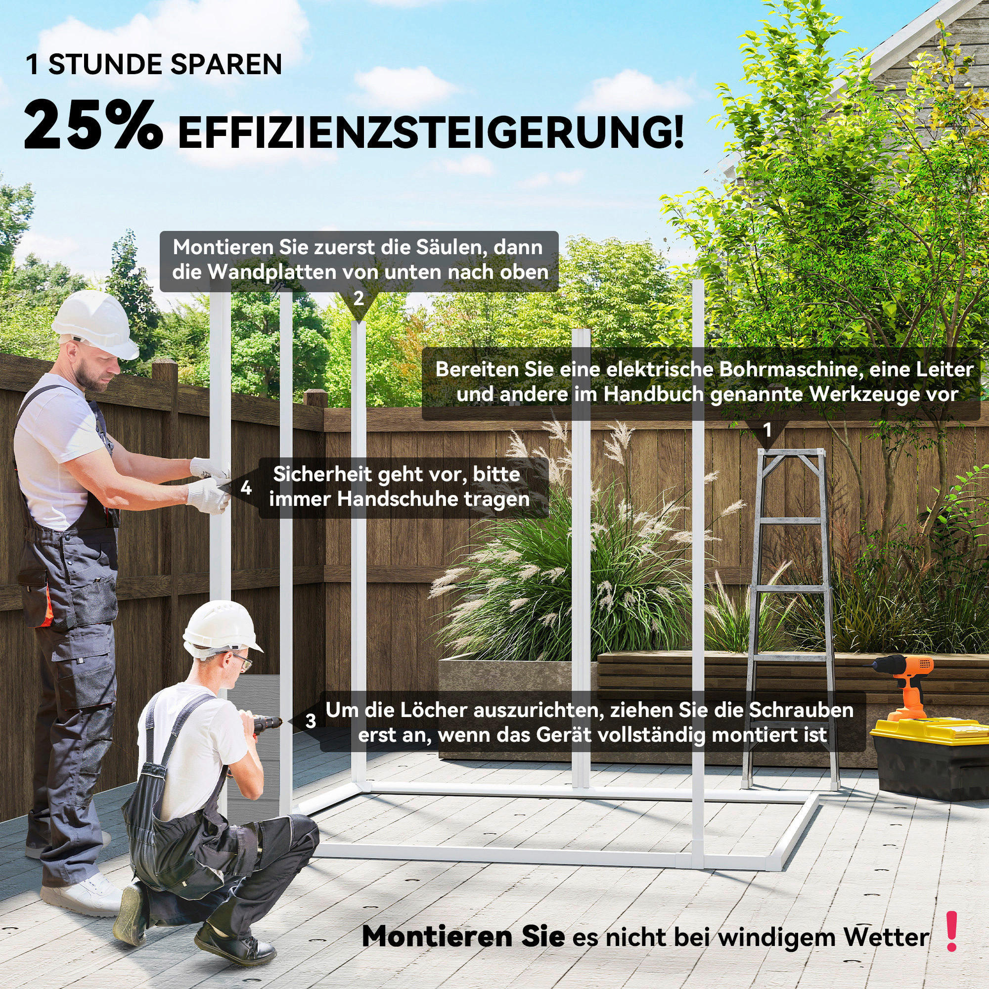 Thumbnail - Outsunny Gartenhaus grau B/H/L: ca. 151x219x182 cm