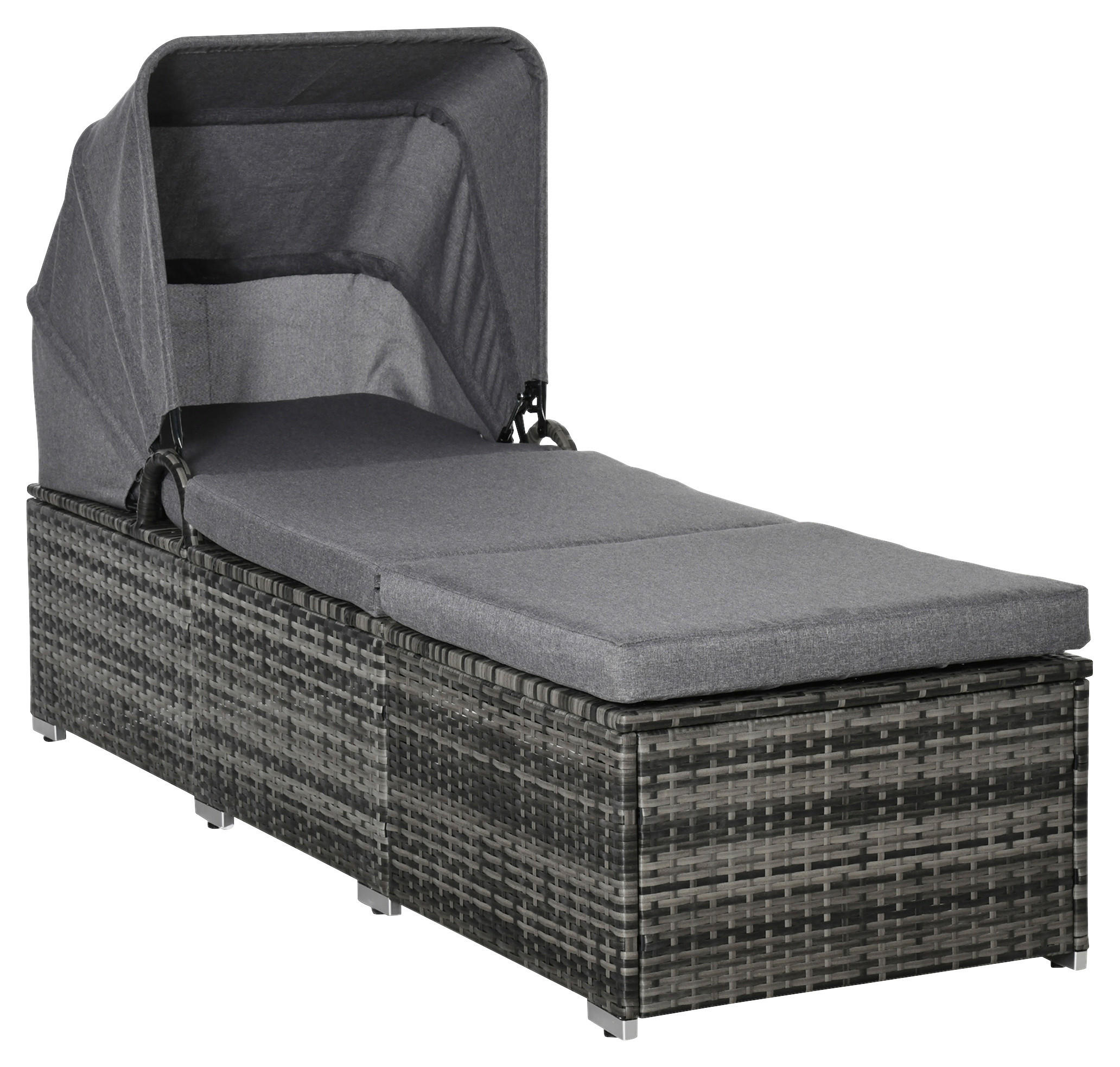 Outsunny Gartenliege grau Edelstahl B/H/L: ca. 65x195x40 cm