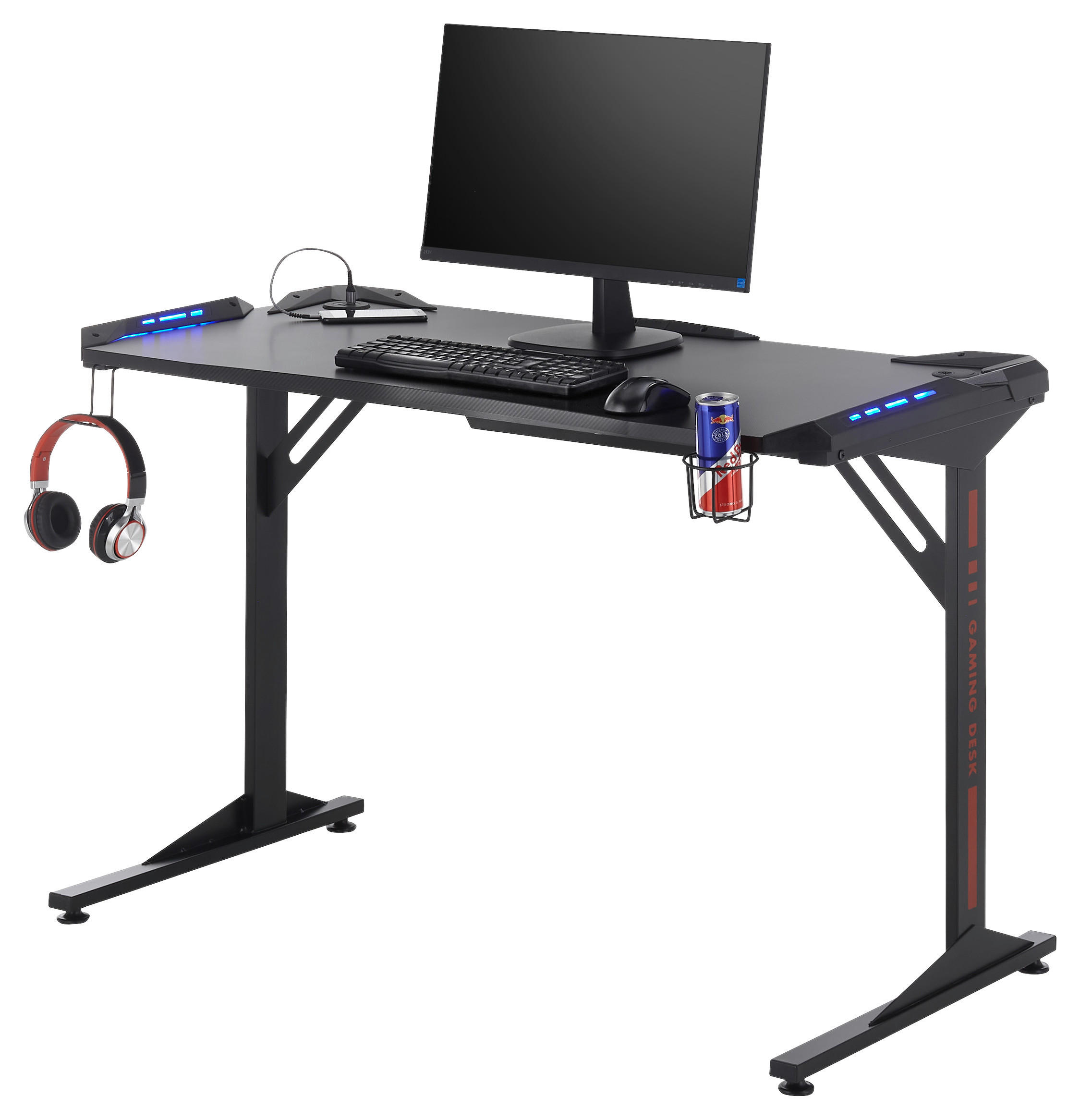 Gaming-Schreibtisch BC 3110 schwarz Carbon Optik B/H/T: ca. 119x78x60 cm