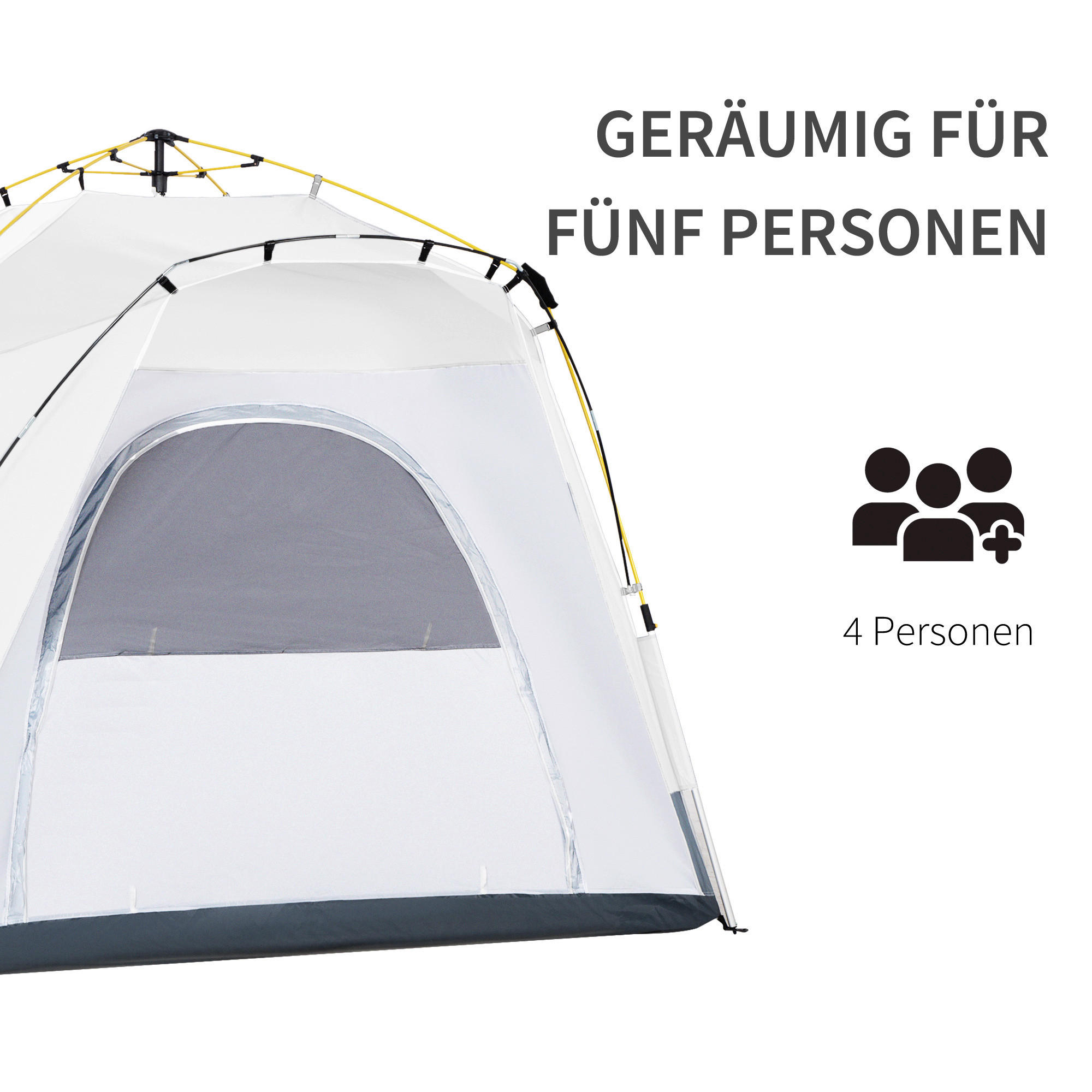 Thumbnail - Outsunny Campingzelt hellgrau Aluminium B/H/L: ca. 240x199x240 cm