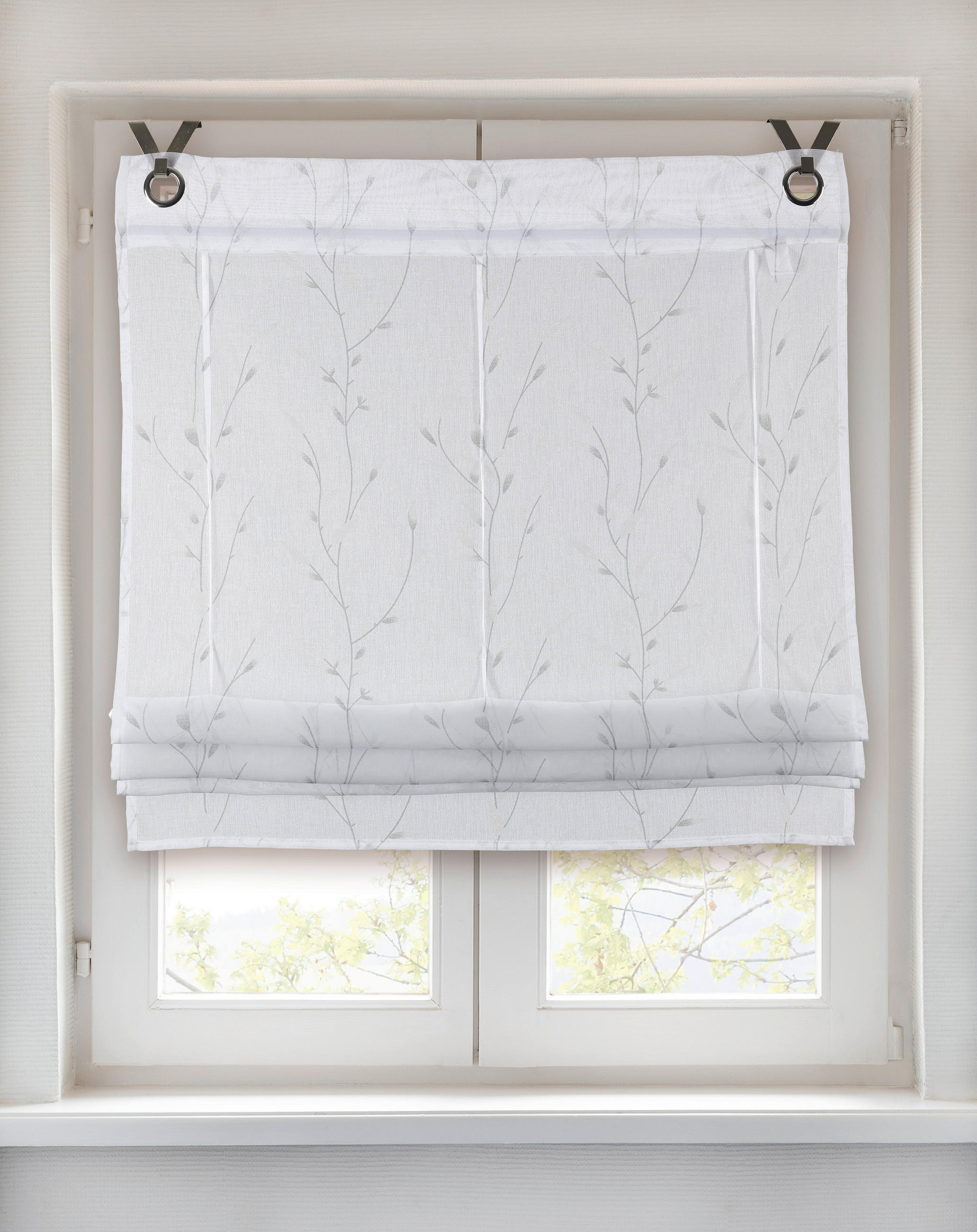 POCOline Bändchenrollo Barbara grau B/L: ca. 100x170 cm