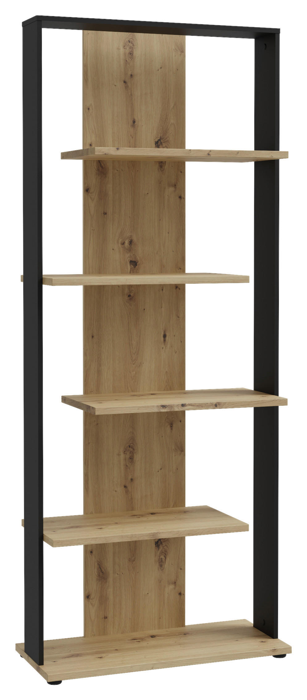 Regal  Eiche Artisan Nachbildung schwarz B/H/T: ca. 80x198x35 cm