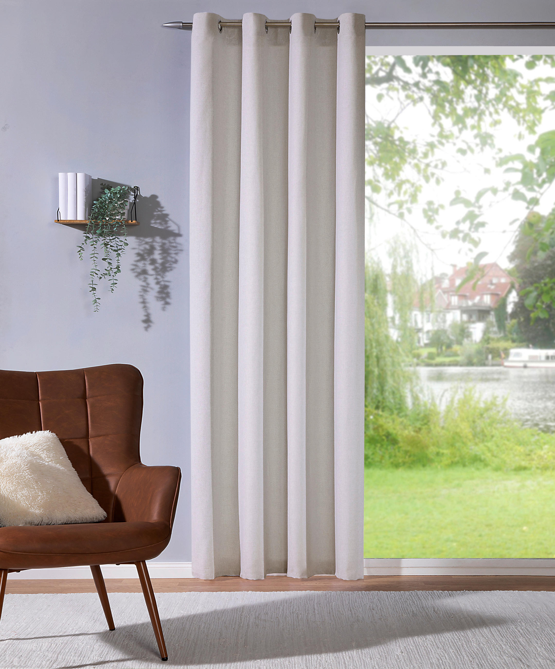 Thumbnail - Ösenvorhang Sevilla sand B/L: ca. 135x245 cm