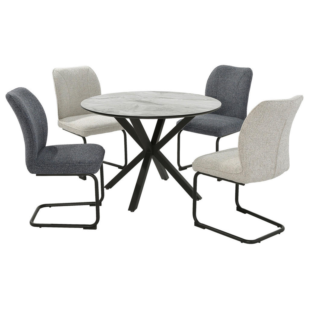 Thumbnail - Schwingstuhl blau Webstoff B/H/T: ca. 51x95x66 cm