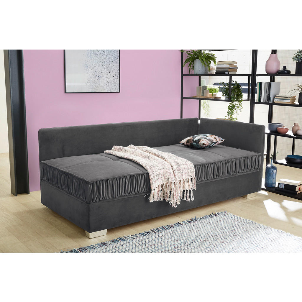 Thumbnail - Polsterliege grau Microfaser B/H/T: ca. 207x87x98 cm