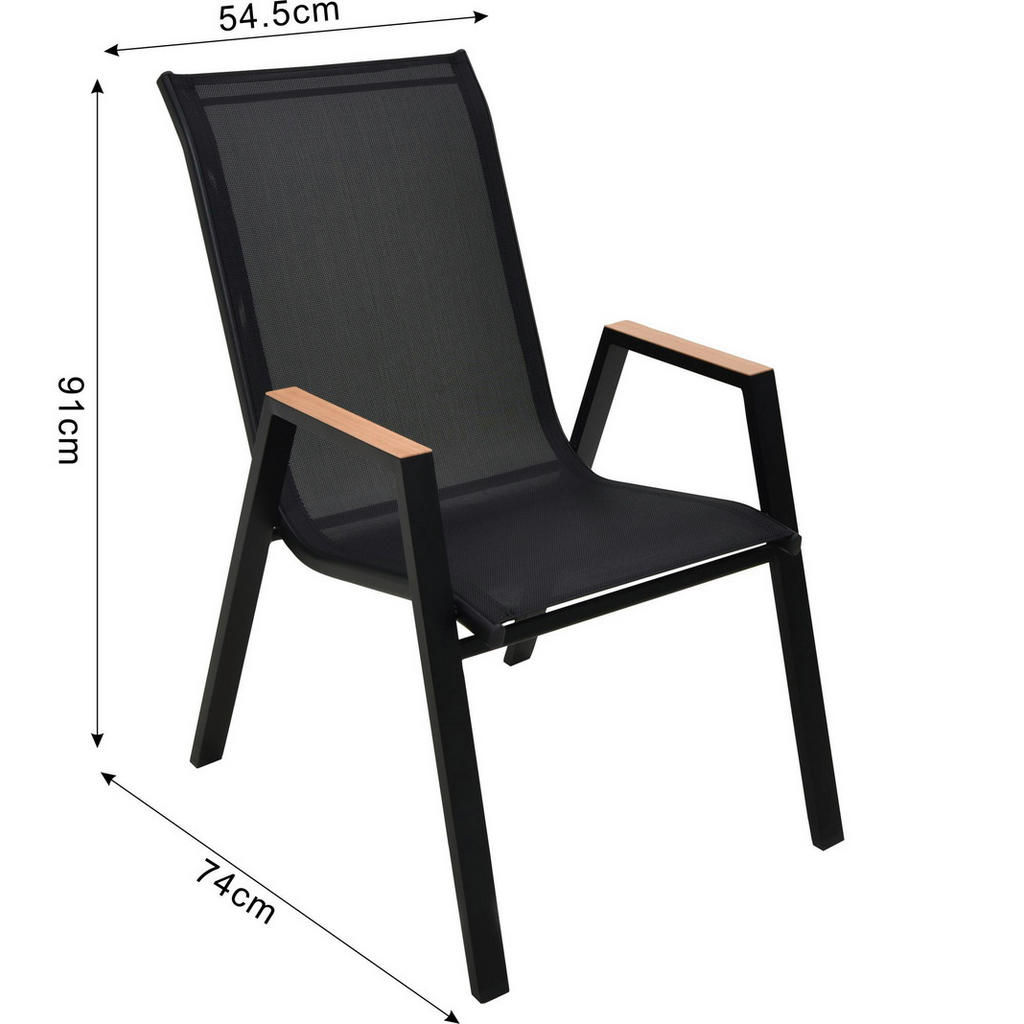 Thumbnail - POCOline Stapelstuhl Bari schwarz Stahlrohr B/H/L: ca. 74x91x55 cm