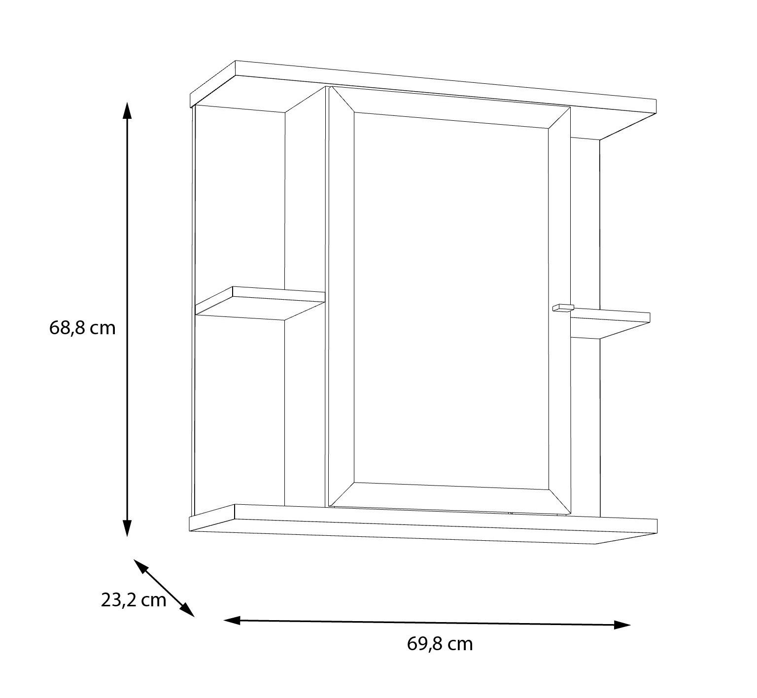 Thumbnail - Spiegelschrank  Eiche Artisan Nachbildung salbei B/H/T: ca. 70x69x23 cm