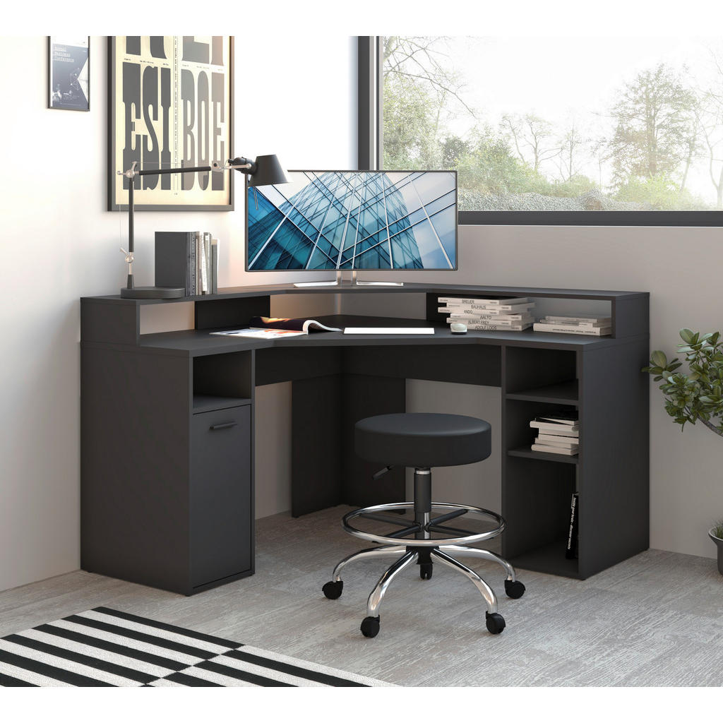 Thumbnail - Eckschreibtisch Zocker anthrazit B/H/T: ca. 139x90x139 cm