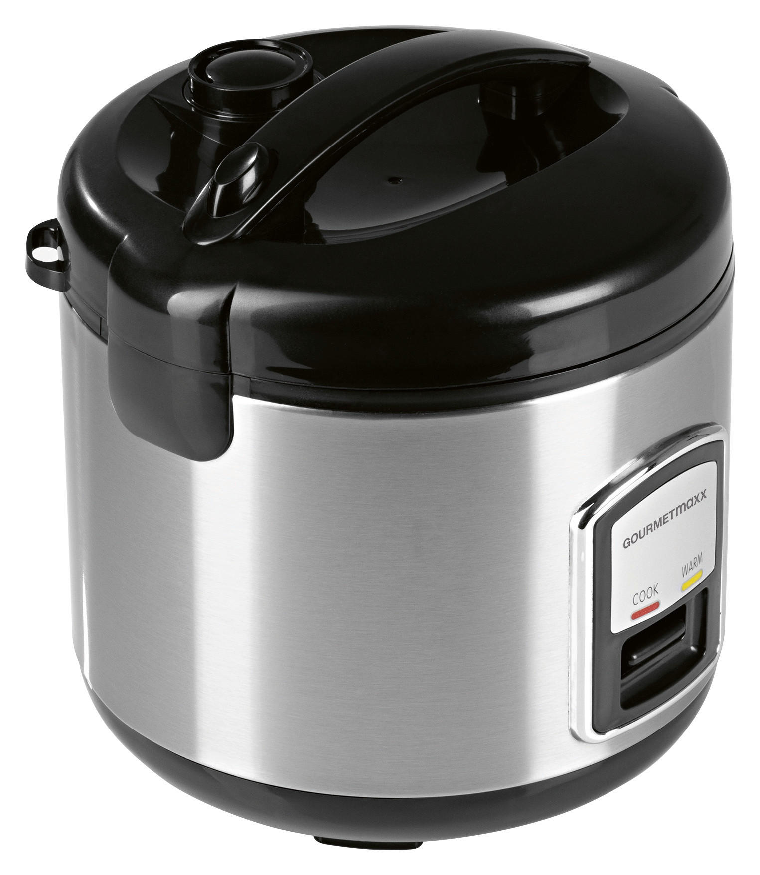 GOURMETmaxx Reiskocher schwarz silber B/H/L: ca. 23,6x25,2x23,2 cm