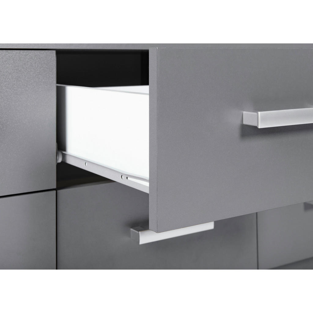 Thumbnail - Kommode Elenzio Grafitgrau Optik B/H/T: ca. 121,8x50,8x40 cm