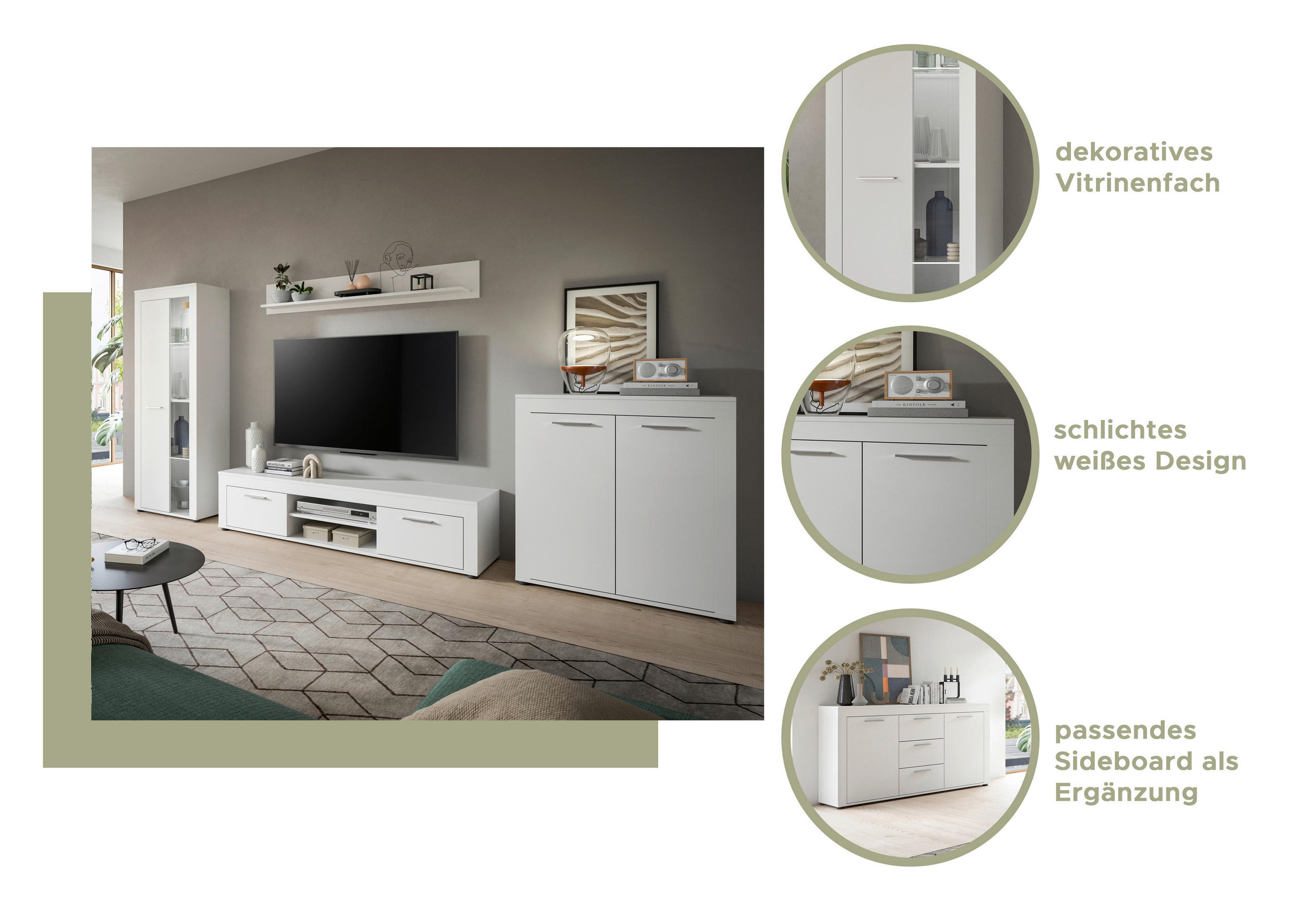 Thumbnail - Sideboard Jam weiß B/H/T: ca. 125x80x35 cm