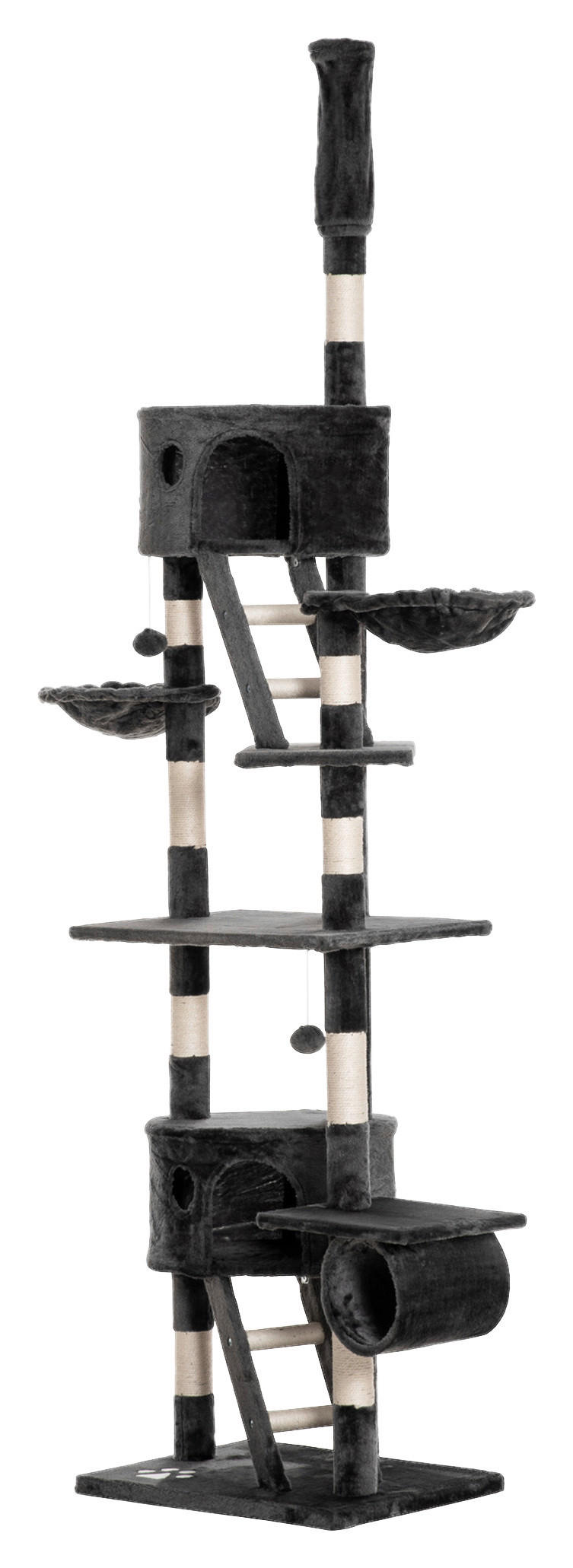 PawHut Kratzbaum dunkelgrau Spanplatte B/H/L: ca. 45x260x60 cm