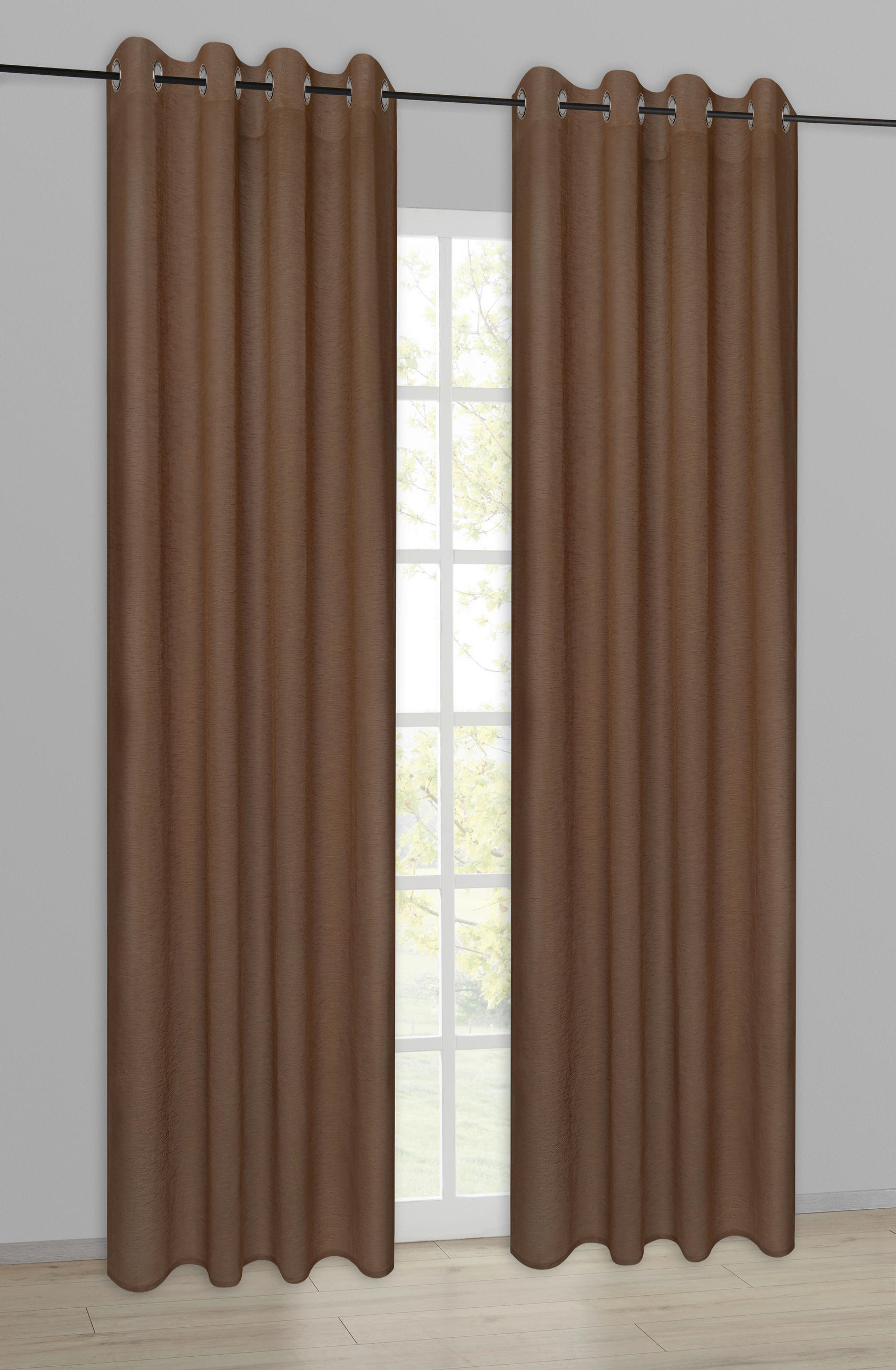 happy home Ösenvorhang Freiburg Mocha Mousse B/L: ca. 140x235 cm