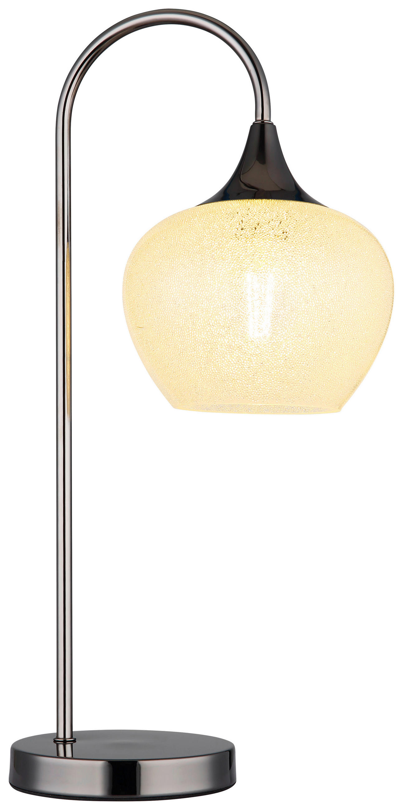 GLOBO Tischleuchte MAXY 15548TK klar Chrom schwarz Metall Acryl B/H/L: ca. 16x54x27,5 cm E27 1 Brennstellen