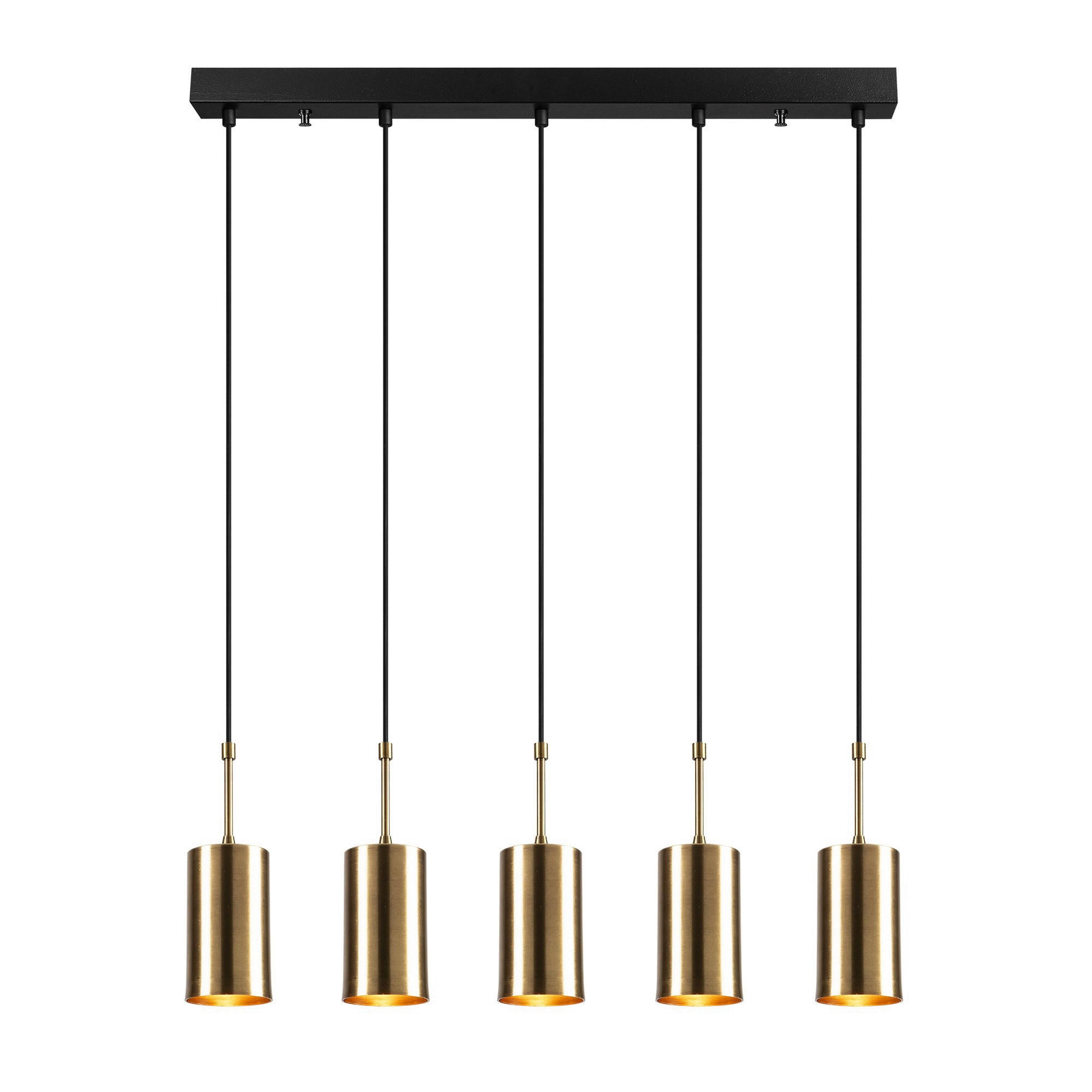 Opviq Pendelleuchte Kem gold schwarz Eisen B/H/L: ca. 9x120x79 cm E27 1 Brennstellen