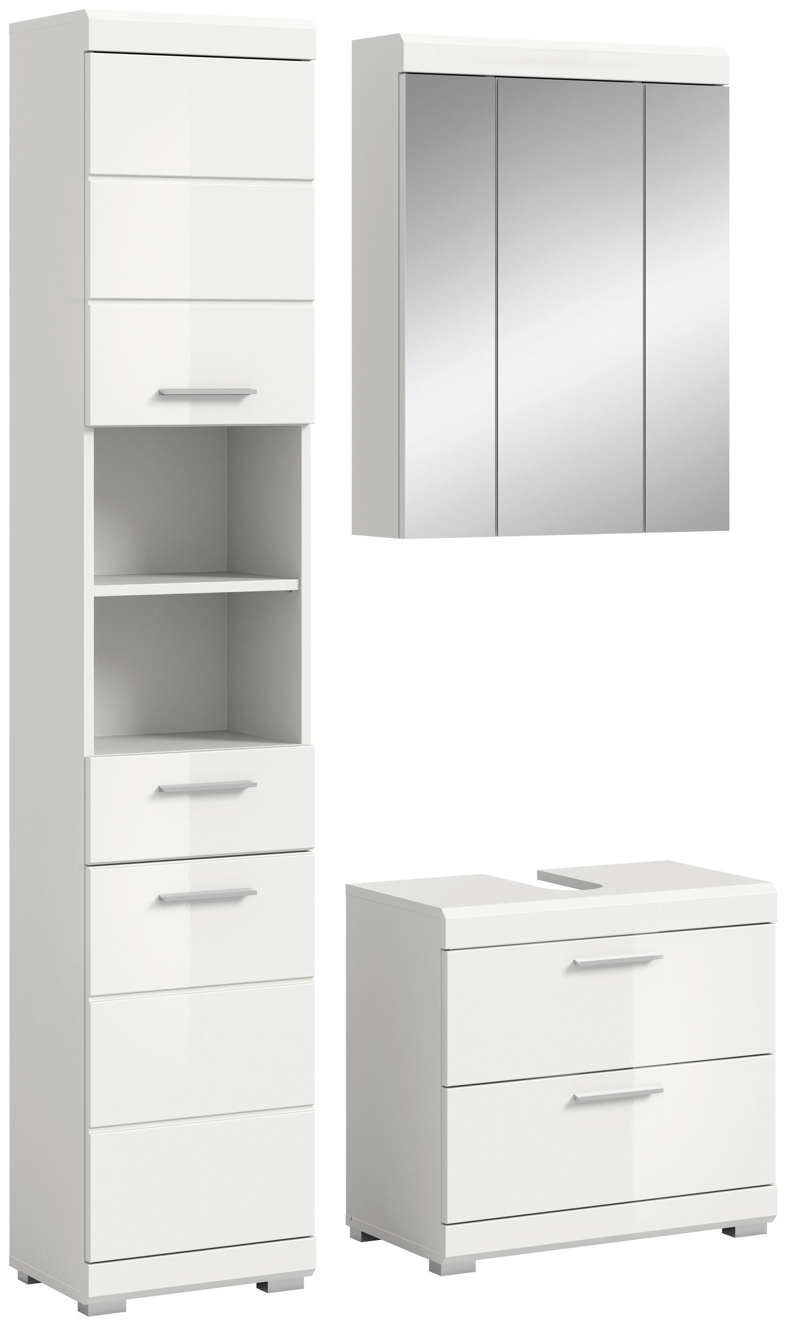 Badezimmer-Set Scout weiß weiß Hochglanz B/H/T: ca. 112x191x37 cm