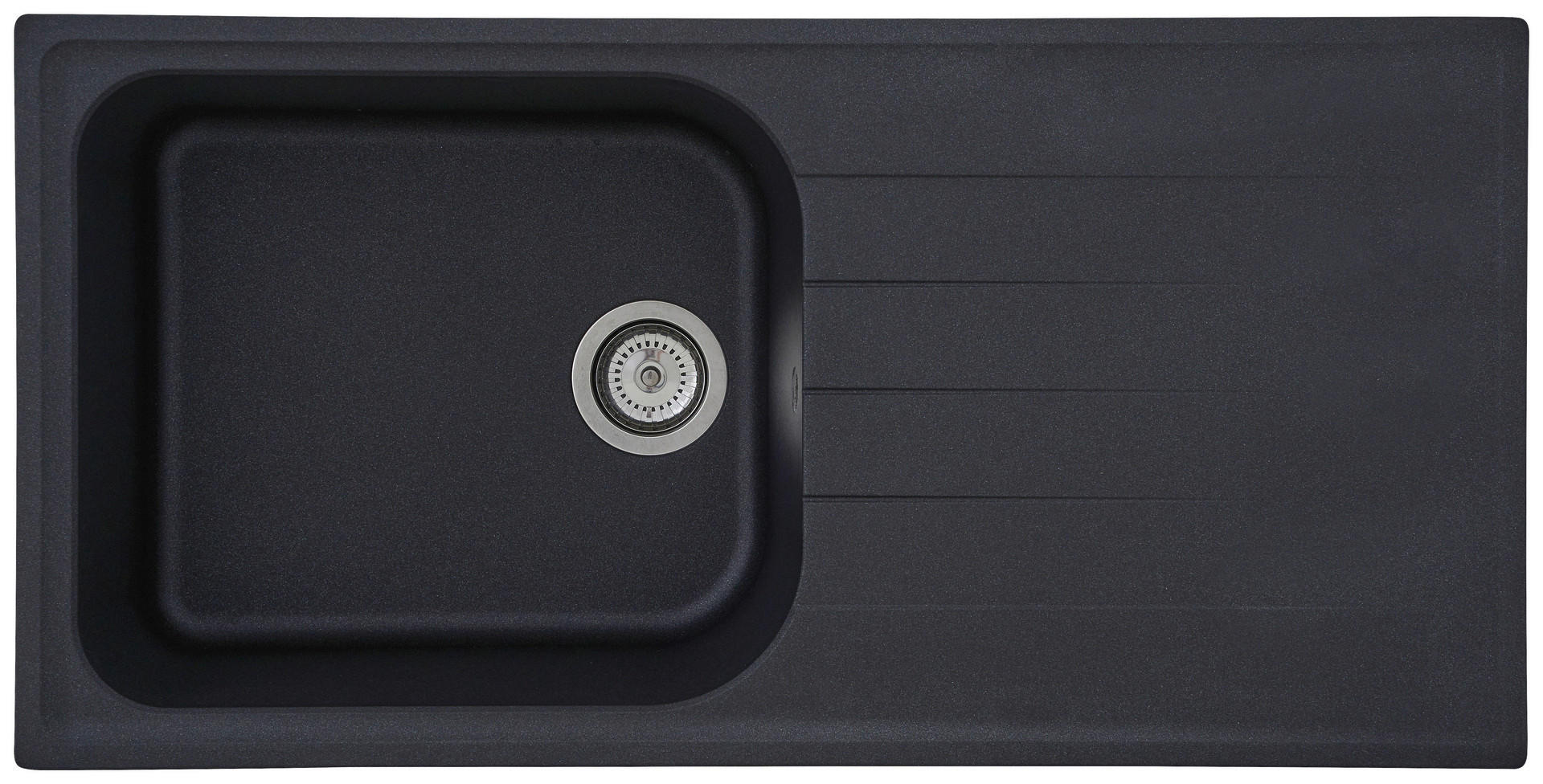 Respekta Einbauspüle Orlando 100 x 50 S schwarz Granitverbundmaterial B/H/T: ca. 100x22,5x50 cm