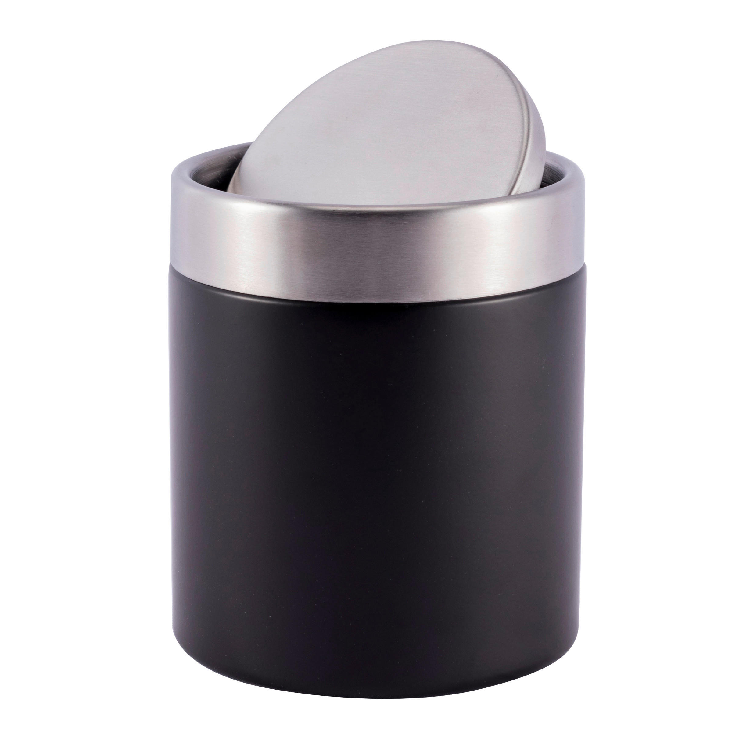 Kosmetikabfalleimer schwarz Edelstahl ca. 1,58 l
