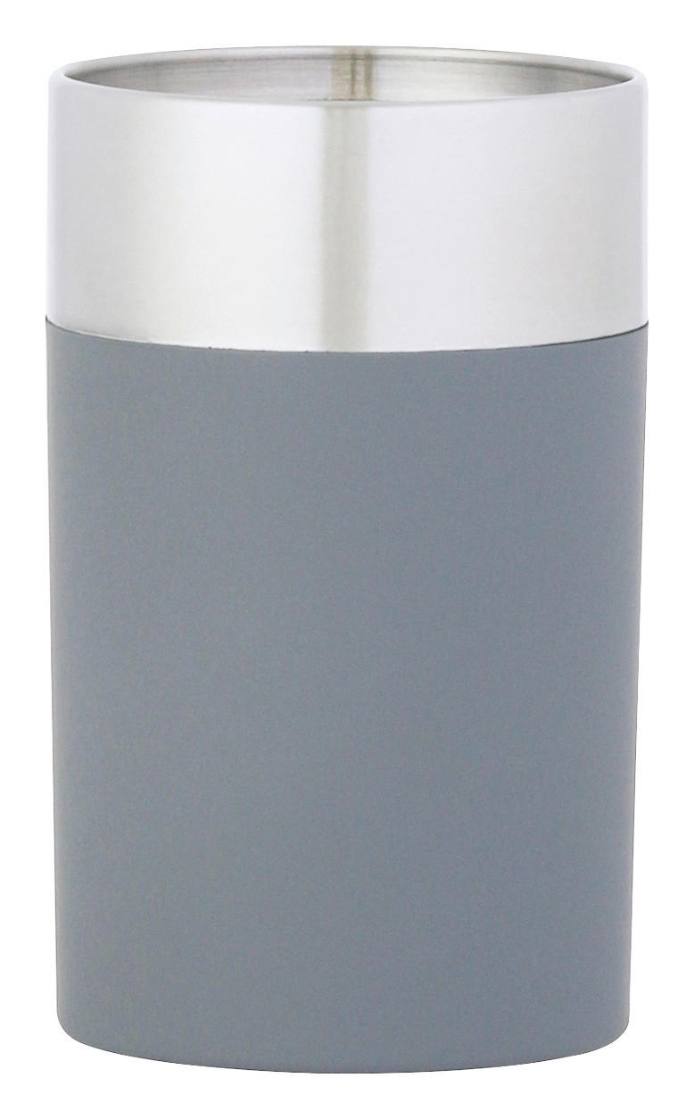 Axentia Zahnputzbecher Lena silber anthrazit Edelstahl B/H/L/D: ca. 7x11,2x7x6,8 cm