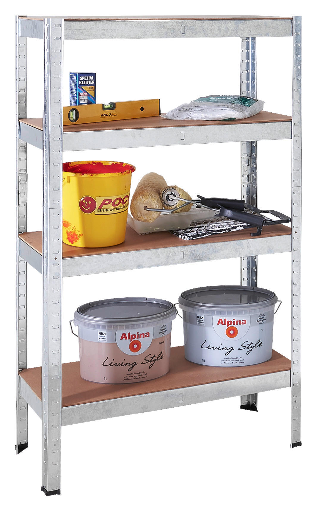 Thumbnail - POCOline Schwerlaststeckregal verzinkt Metall B/H/T: ca. 75x150x30 cm
