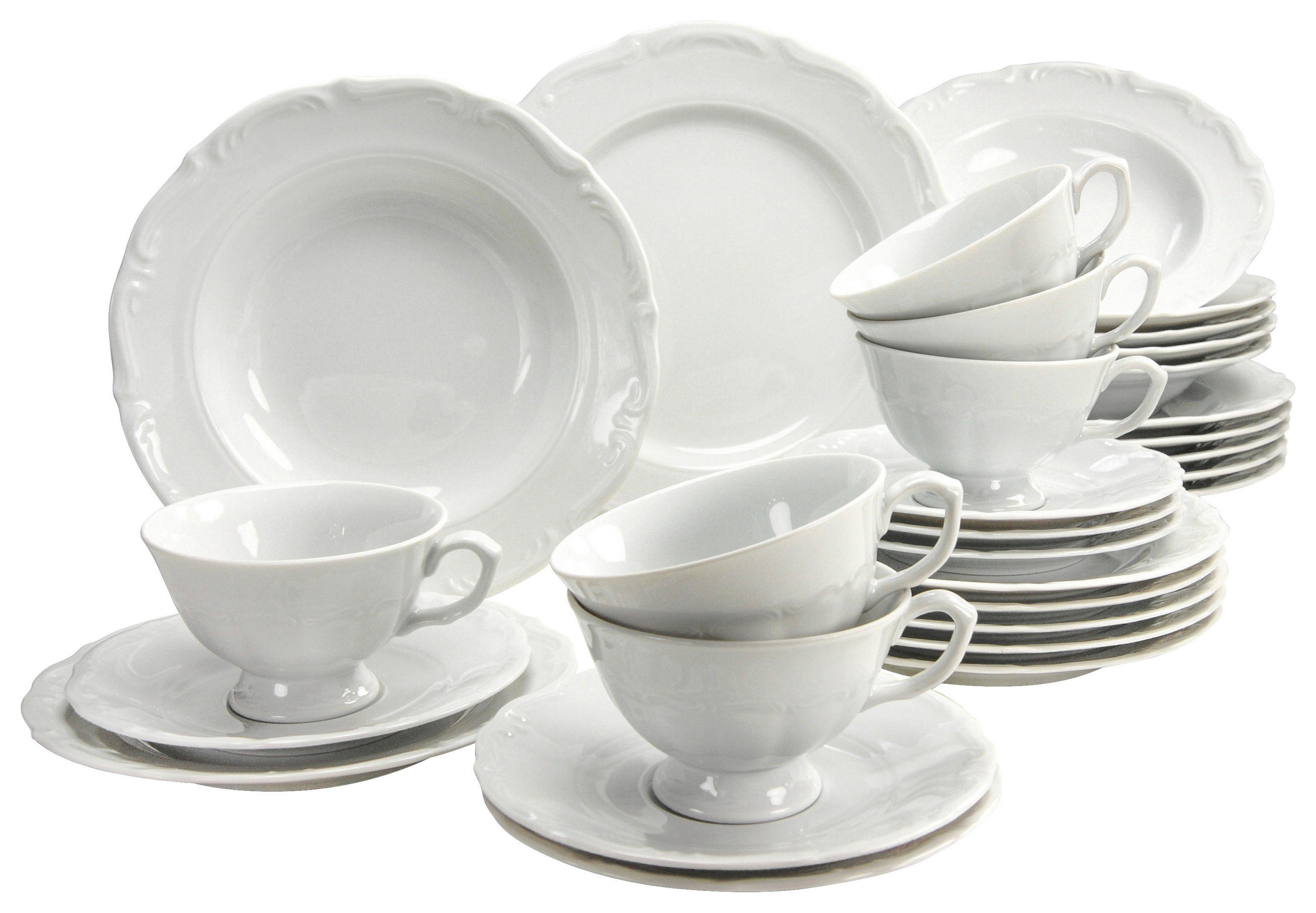 CreaTable Kombiservice Maria Theresia weiß Porzellan 30 tlg.