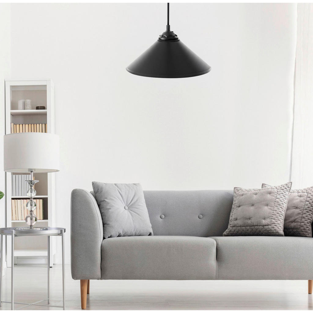 Thumbnail - Opviq Pendelleuchte schwarz Polycarbonat B/H/T/L: ca. 6,5x50x25x6,5 cm E27 1 Brennstellen