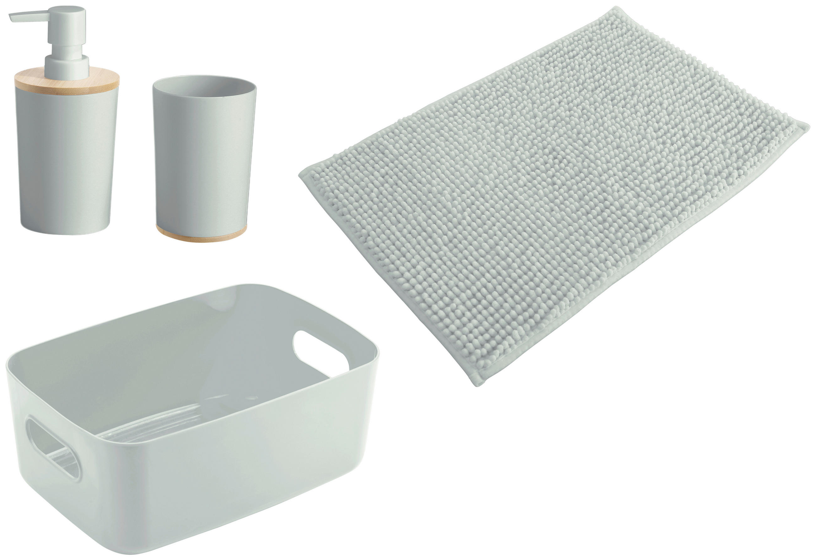 Sensation Bad-Set salbei natur Kunststoff Bambus