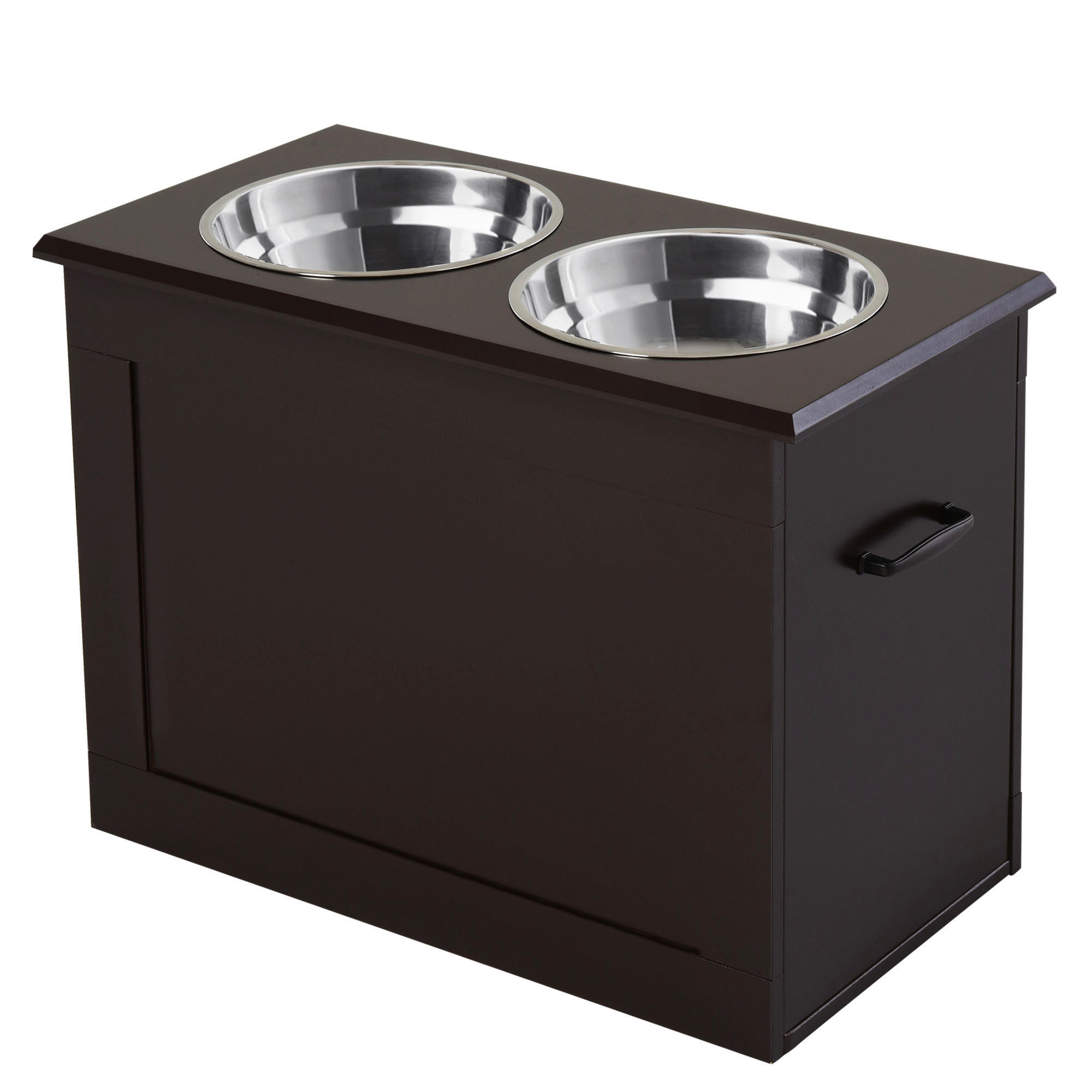 PawHut Futternapf braun MDF B/H/L: ca. 60x41x30 cm
