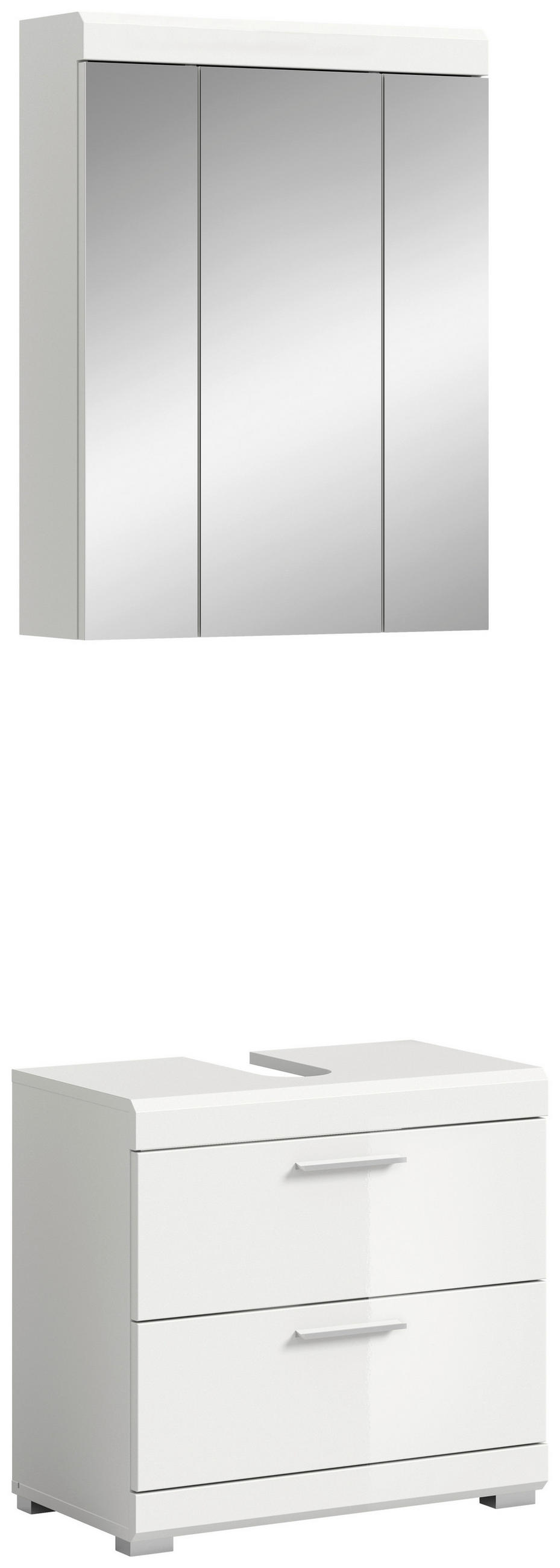 Badezimmer-Set Scout weiß weiß Hochglanz B/H/T: ca. 60x191x37 cm