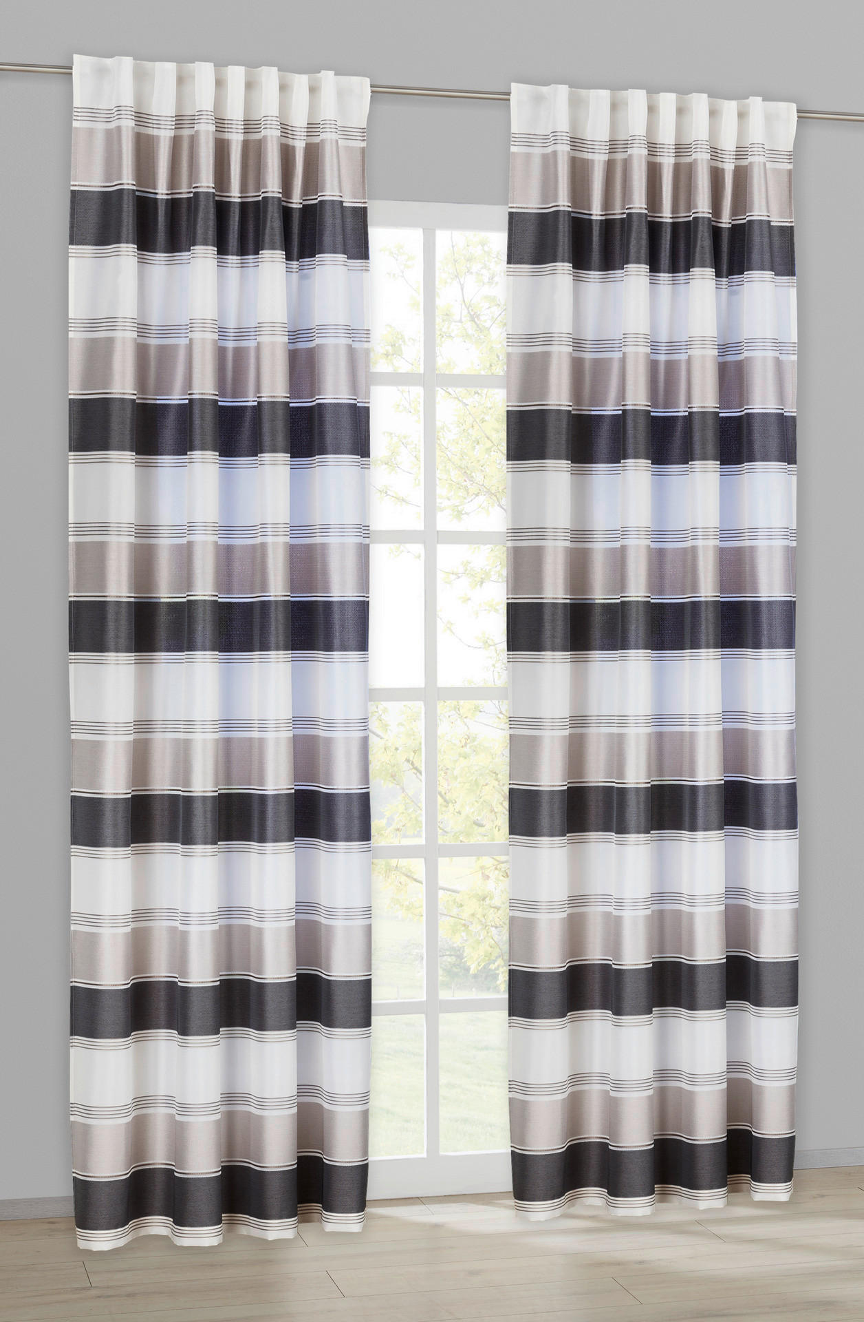 POCOline Schlaufenvorhang Nanni grau B/L: ca. 140x245 cm