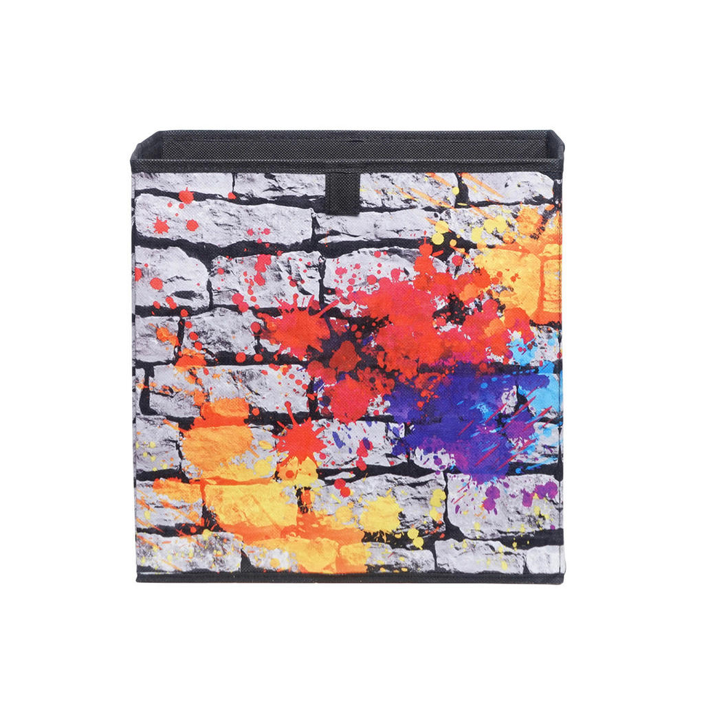 Thumbnail - Motivbox Graffiti anthrazit grau B/H/T: ca. 32x32x32 cm