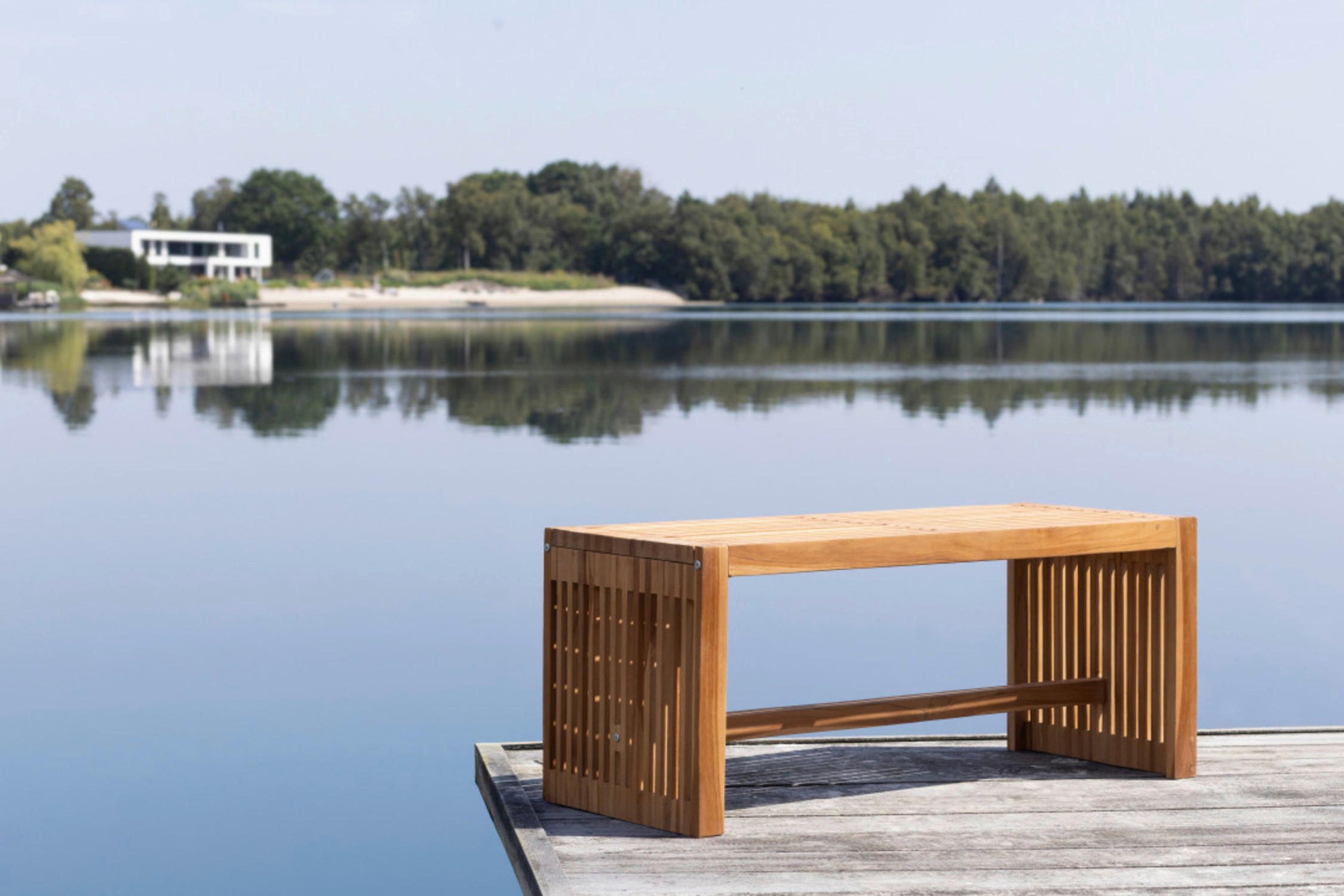 Thumbnail - deVries Gartenbank Woodie natur Teakholz B/H/L: ca. 35x45x100 cm