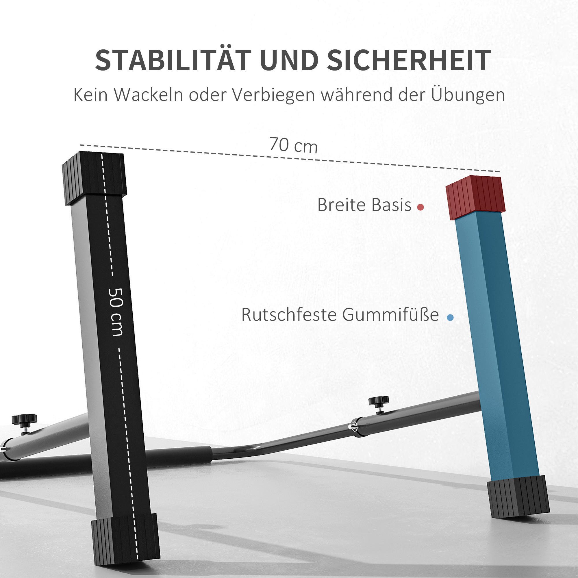 Thumbnail - SPORTNOW Dip Station schwarz Stahl B/H/L: ca. 50x100x70 cm