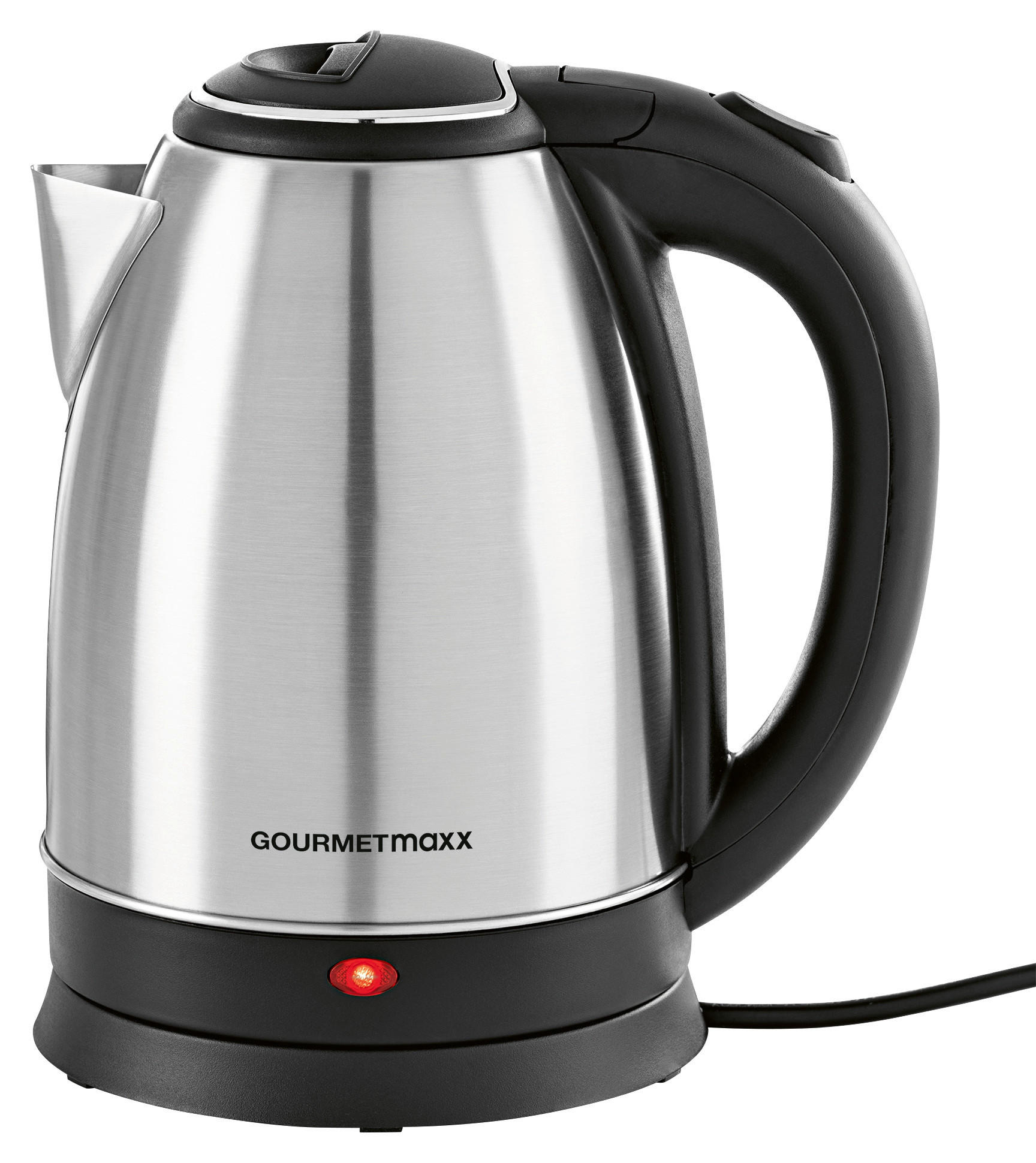 GOURMETmaxx Wasserkocher 13704 schwarz silber Kunststoff Edelstahl B/H/L: ca. 16x24x21 cm ca. 1,8 l