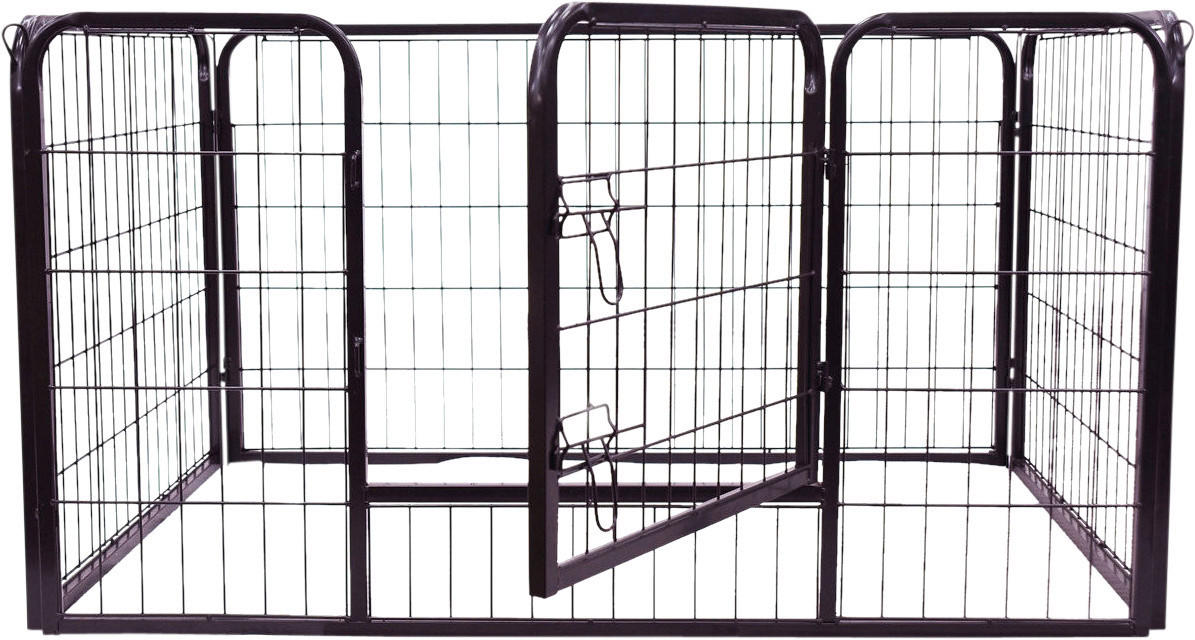 PawHut Welpenauslauf schwarz Metall