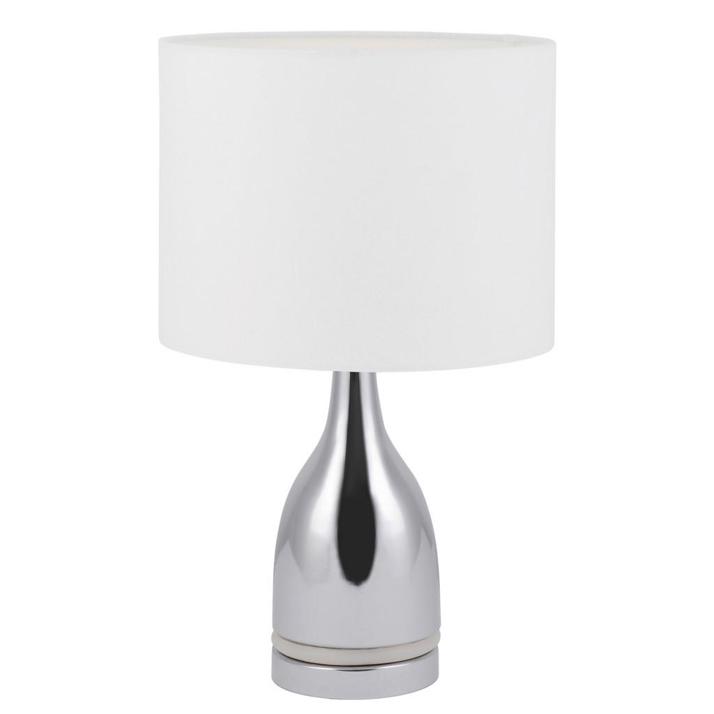 Thumbnail - Näve Leuchten LED-Tischleuchte weiß Metall Textil Kunststoff B/H/T/D: ca. 25x43,5x25x25 cm