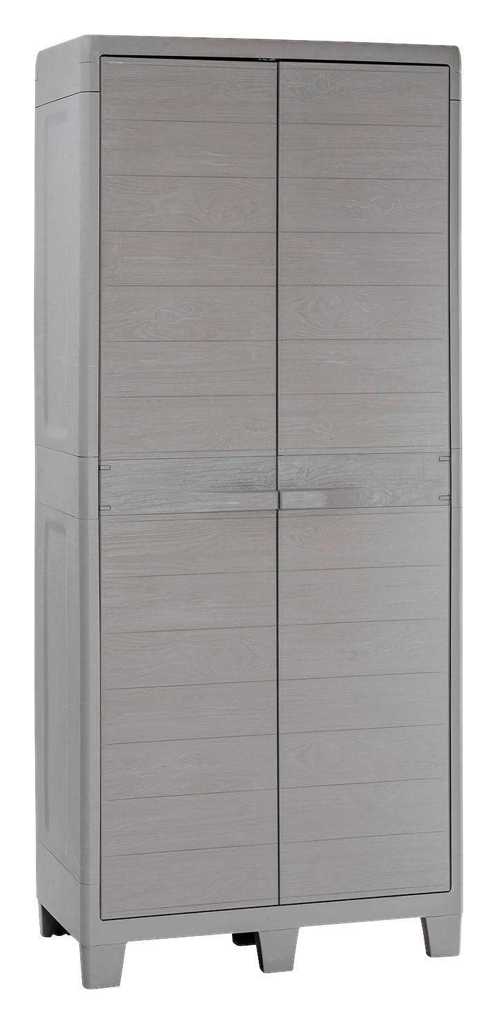 Toomax Kunststoffschrank Woodys grau Kunststoff B/H/L: ca. 182x46x78 cm