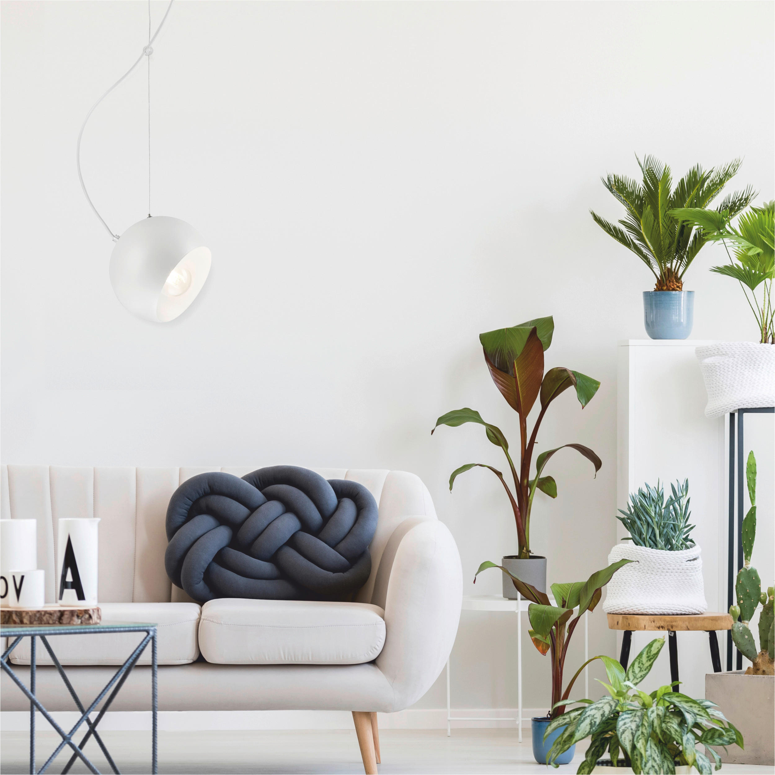 Thumbnail - Lamkur Pendelleuchte INEZ 37424 weiß Stahl H/L: ca. 85x17 cm E27 1 Brennstellen