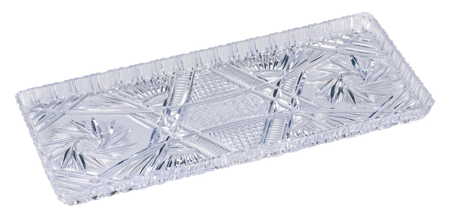 Tortenplatte glasklar B/H/L: ca. 15x1,8x34 cm