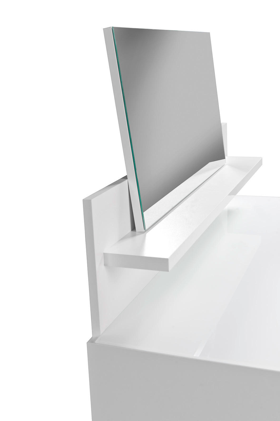 Thumbnail - Schminktisch Mailand weiß weiß Hochglanz B/H/T: ca. 97x126x42 cm