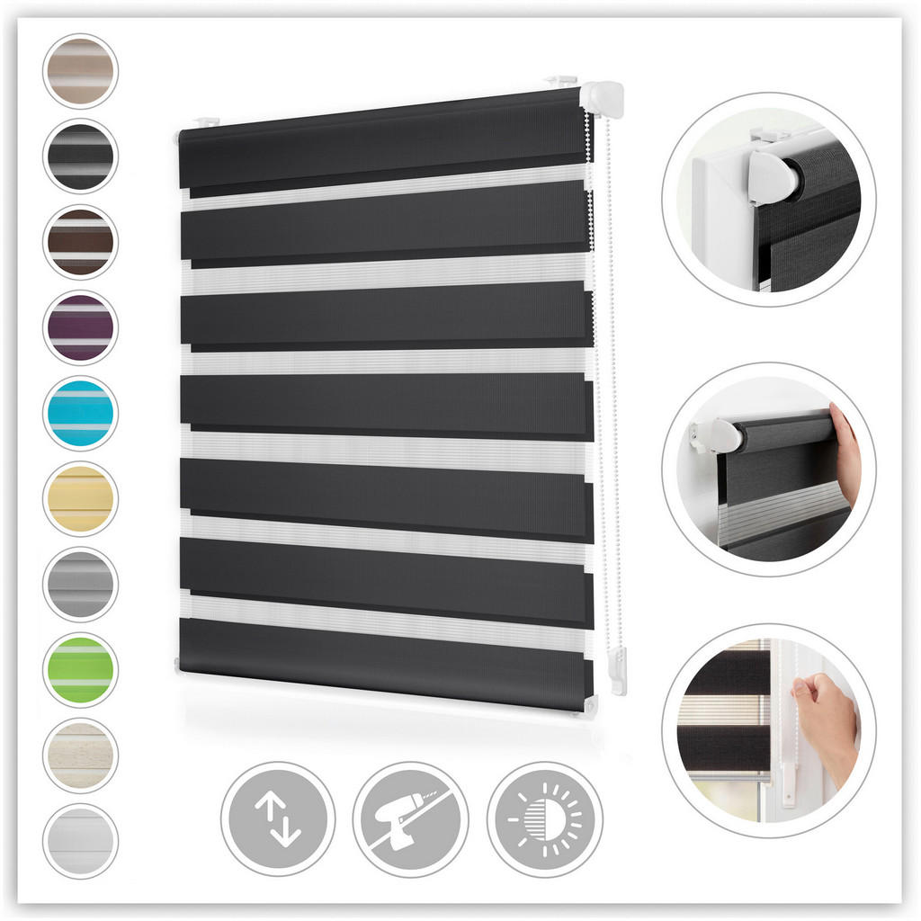 Thumbnail - LICHTBLICK Doppelrollo Duo anthrazit B/L: ca. 90x220 cm