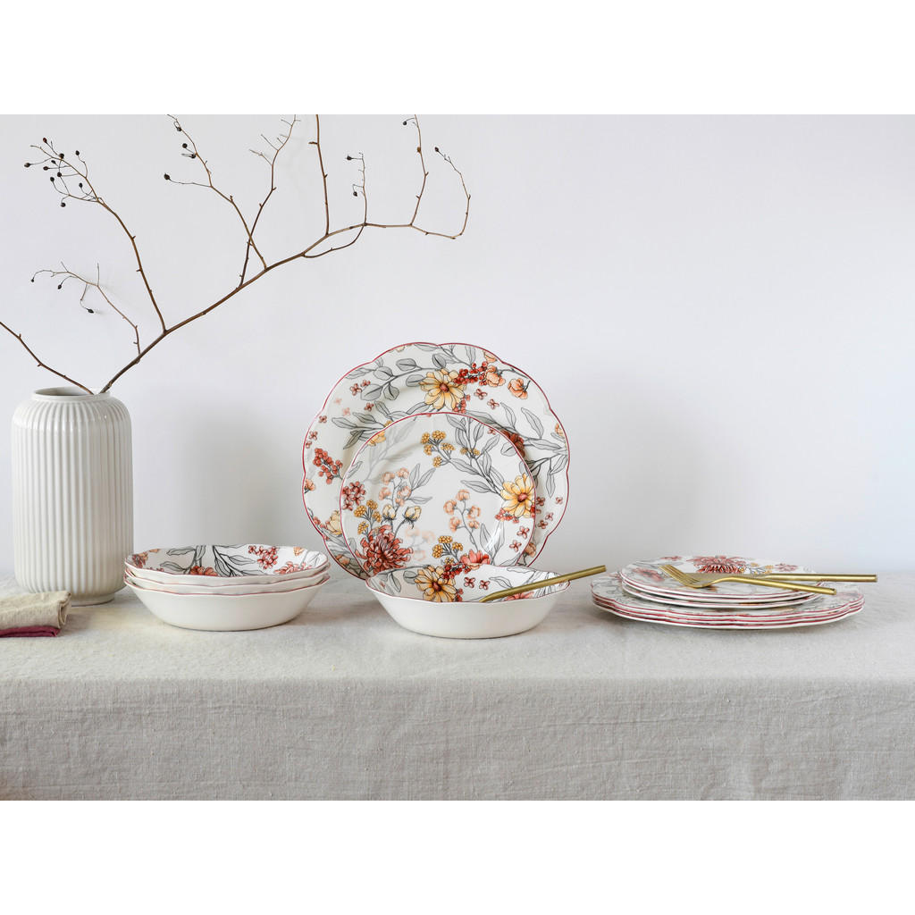 Thumbnail - CreaTable Tafelservice Fiore bunt Steingut 12 tlg.